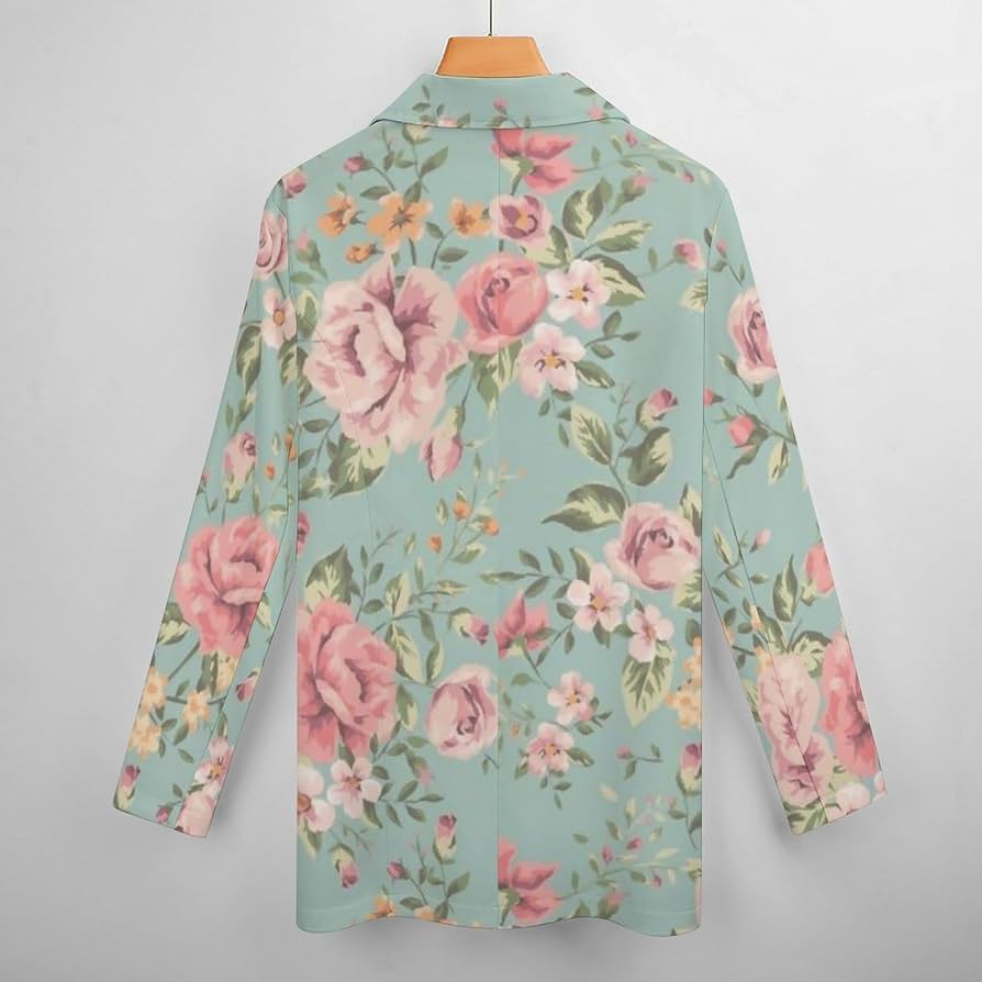 バラ色の暮し 花柄ジャケット M　新品未使用♡ Amazon.co.jp: テーラードジャケット レディース ピンク バラ 花