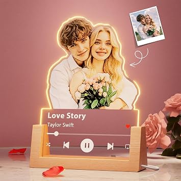 Personalized Gifts for Boyfriend Girlfriend - Customized Photo Gifts for Him Her, Spotify Plaque Custom Picture Frame Gifts, Personalized Anniversary Birthday Gifts for Couple