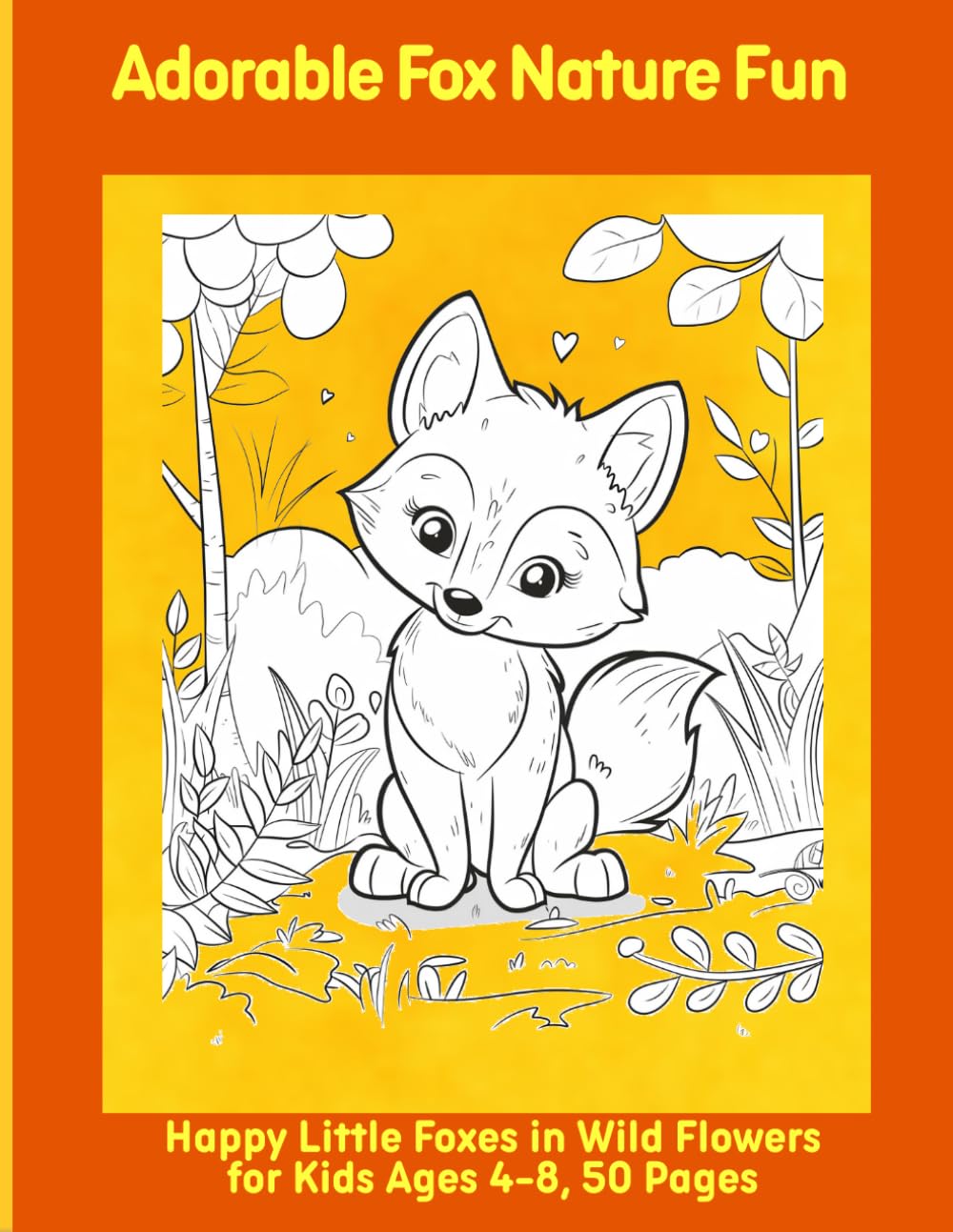 Adorable Fox Nature Fun: Happy Little Foxes in Wild Flowers for Kids Ages 4-8, 50 Pages