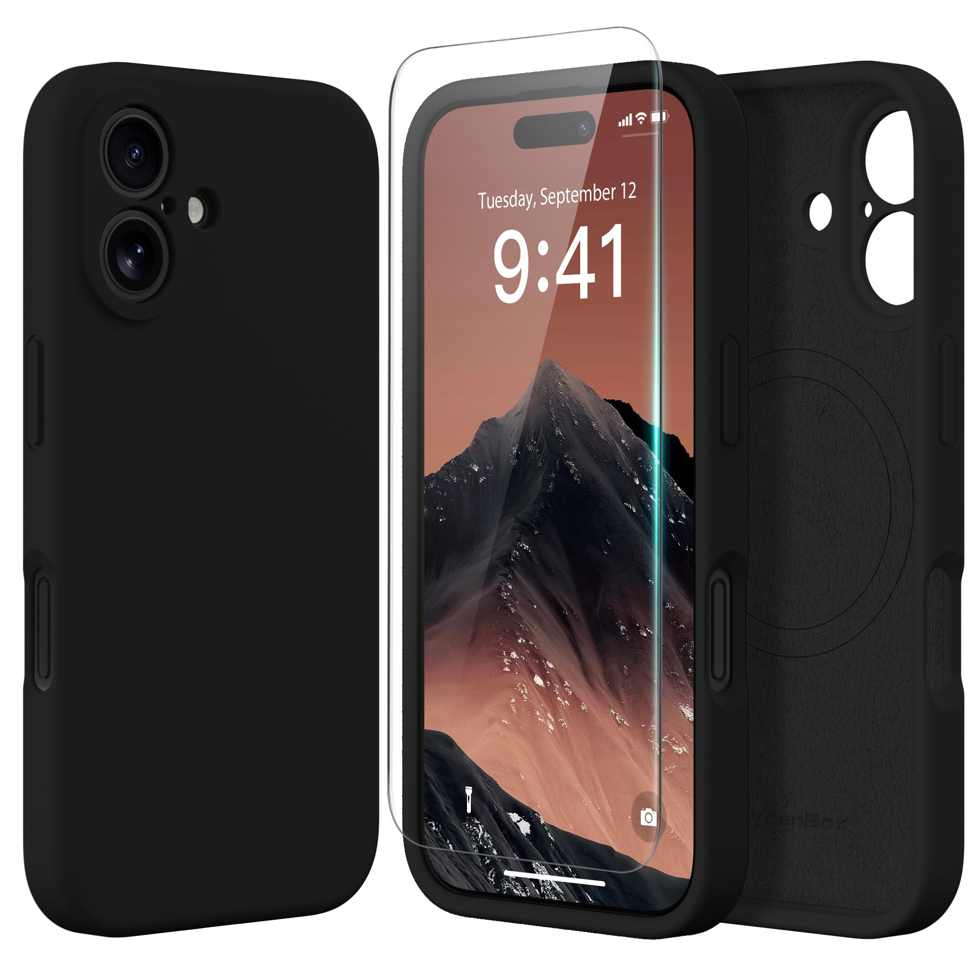 Magnetic for iPhone 16 Plus Case Silicone Black
