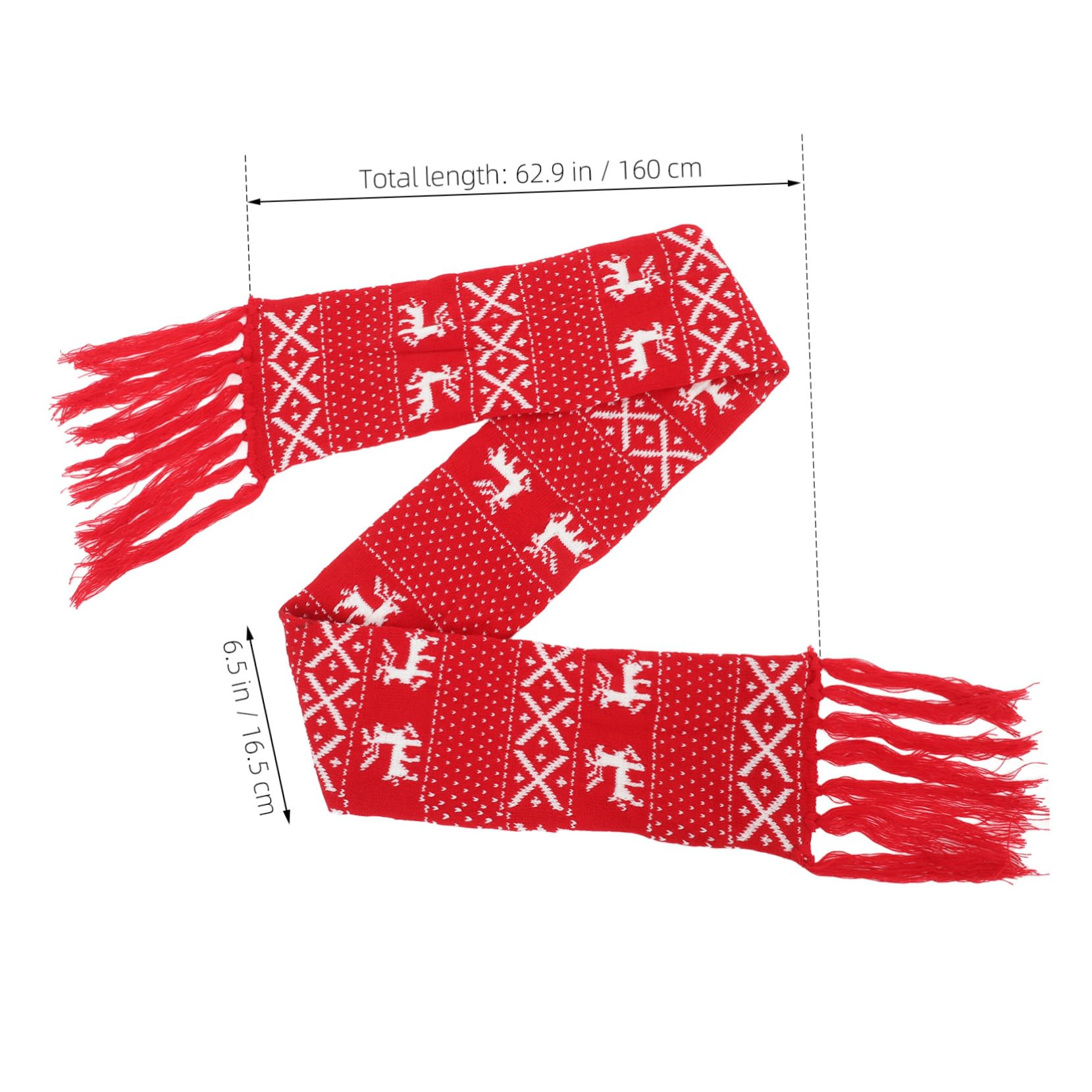 Homoyoyo Sciarpa Natalizia in Lana Lavorata a Maglia Rossa, Sciarpa Invernale Calda e Morbida Dettagli Natalizi, per Occasioni Casual Freddo Inverno