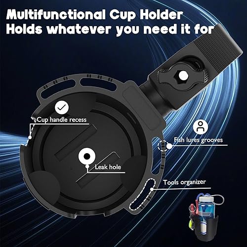 Miniatura 3 de Portavasos universal para barcos se adapta a tubos de 0.78 a 1.57 pulgadas, compatible con marinos, cochecitos, bicicletas y sillas de ruedas,