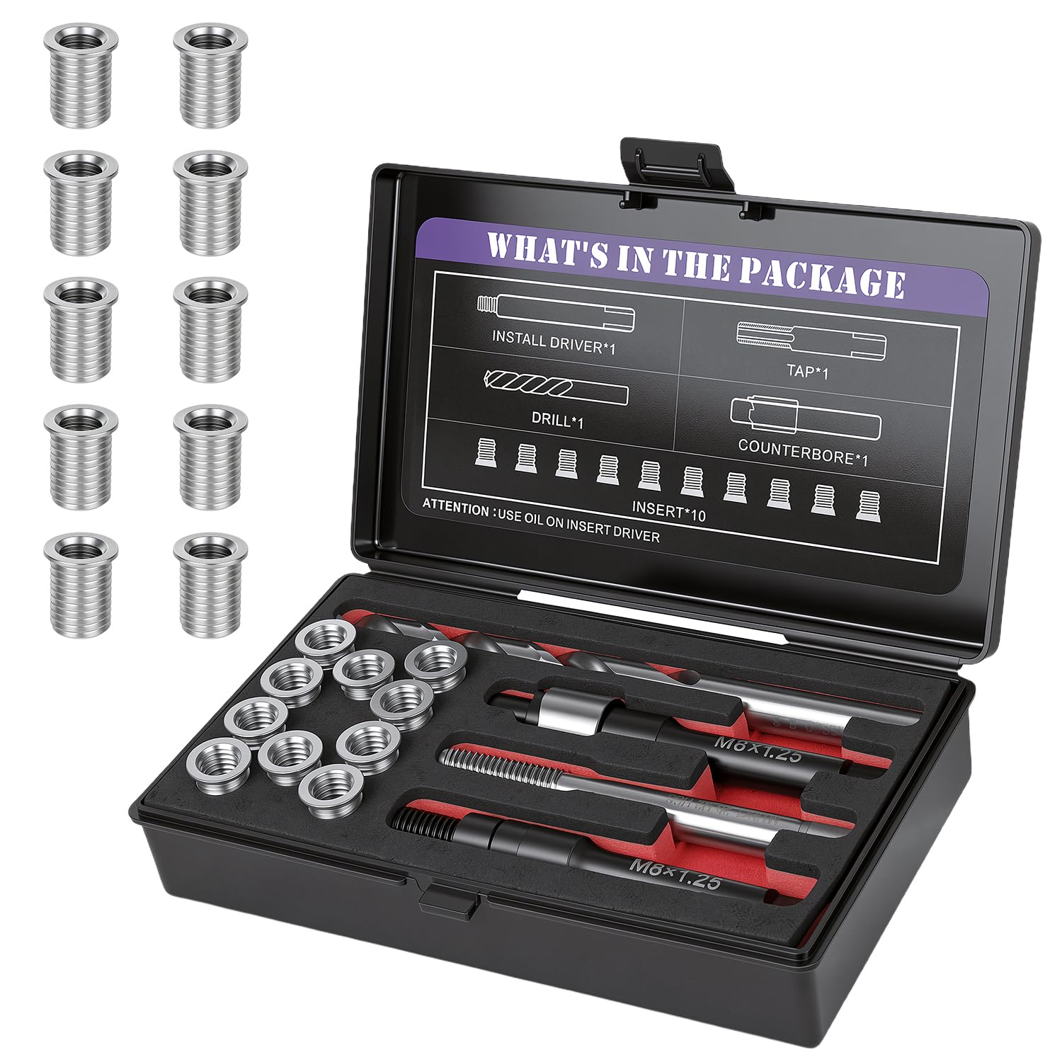 M8 Thread Repair Kit - Restore Damaged Threads -11 M8 Thread Repair Kit - Restore Damaged Threads -11