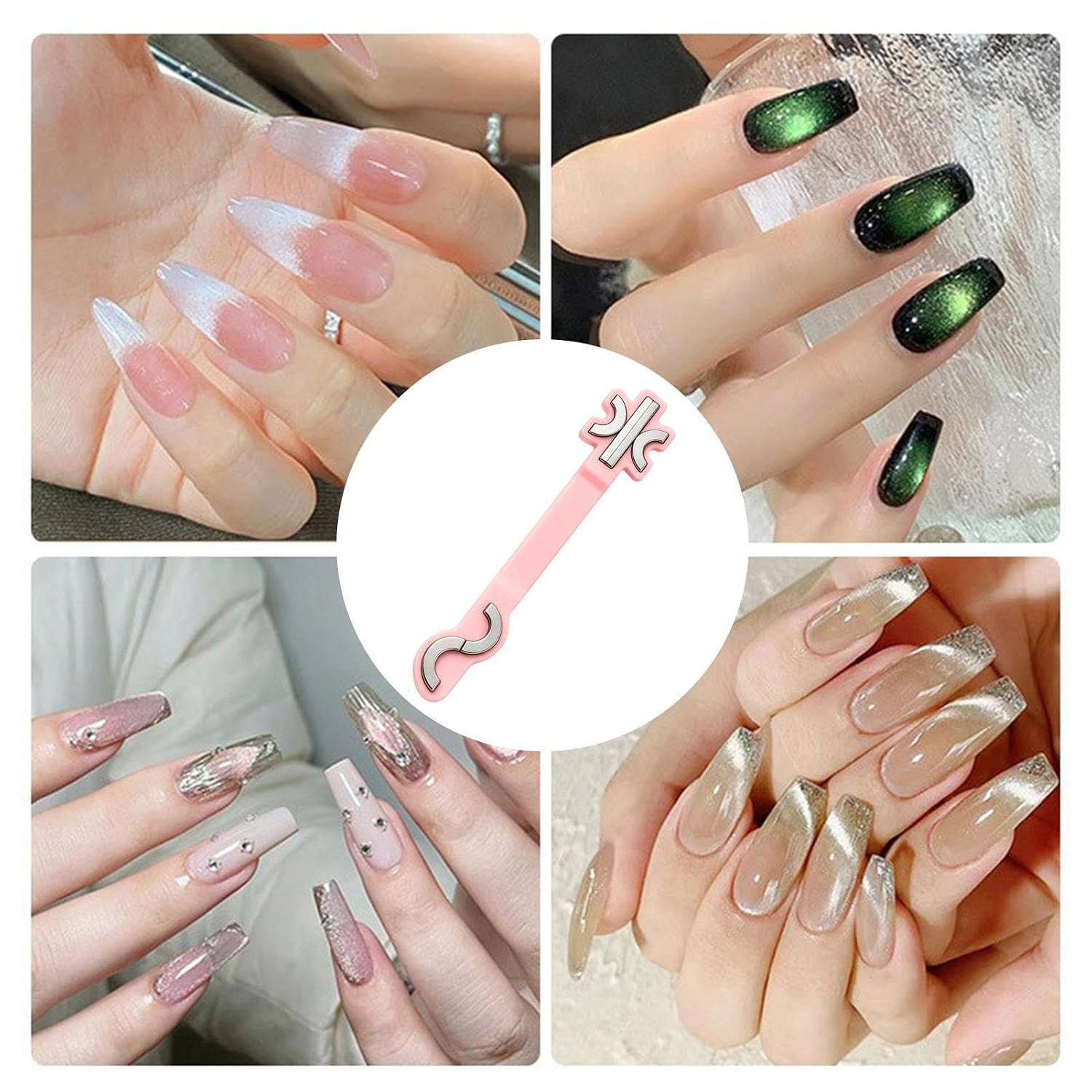 Magnetic Tool, Compact S Shape Manicure Stick With Powerful Magnet Summer
