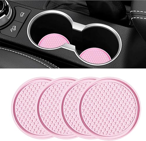 ijuicy 4 posavasos para automóvil, posavasos antideslizantes de 2.75 pulgadas, posavasos de silicona para automóvil, tapetes impermeables con forma