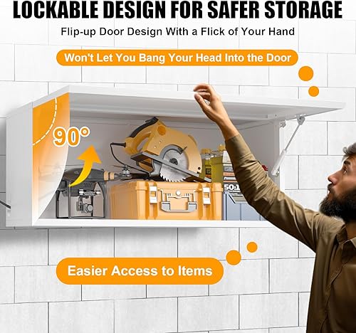 Miniatura 5 de Gabinete de pared de baño, armario de pared de garaje, botiquín, organizador de almacenamiento montado en la pared, armario de almacenamiento sobre