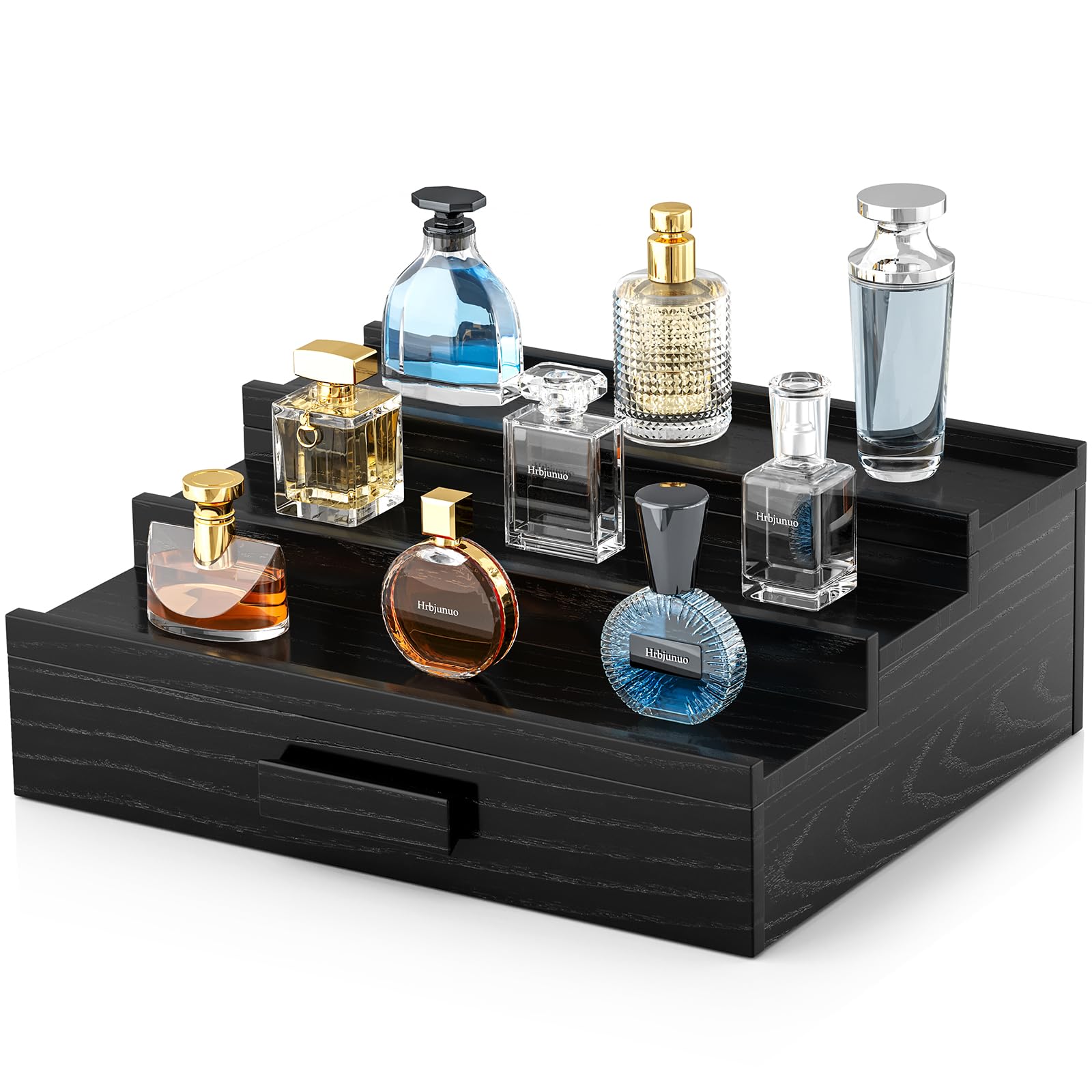 Solid Walnut Cologne Organizer for Men, 3 Tier Cologne Stand Display Shelf