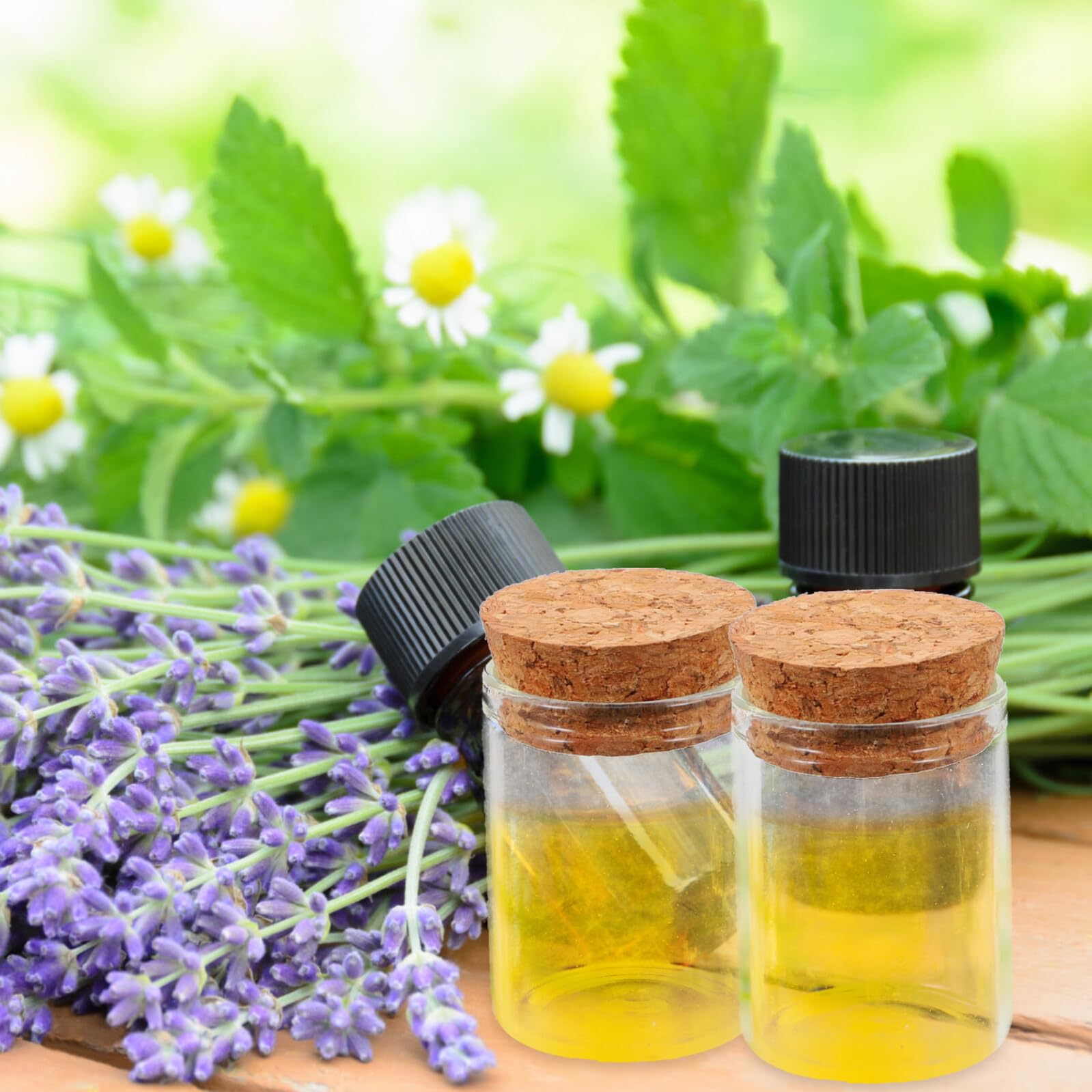 GALPADA 48 Mini Bottiglie di Vetro con Tappo di Sughero 15ml, Design a Bocca Dritta, Resistenti e Protettive, Perfette per Viaggi e Campioni di Laboratorio