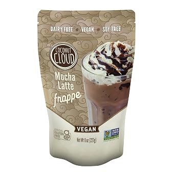 Coconut Cloud Mocha Frappe Mix Vegan Iced Coffee Latte Powder, 6 Servings