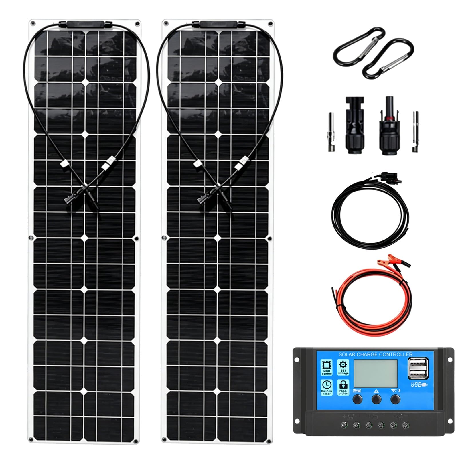 Placa Solar Flexible 200W 400W 800W Panel Solar Monocristalino Fotovoltaico Impermeable para Autocaravana Caravana Barcos Techos Casa Remolques Cargar 12V Bateria y Superficies Irregulares(A,400W)