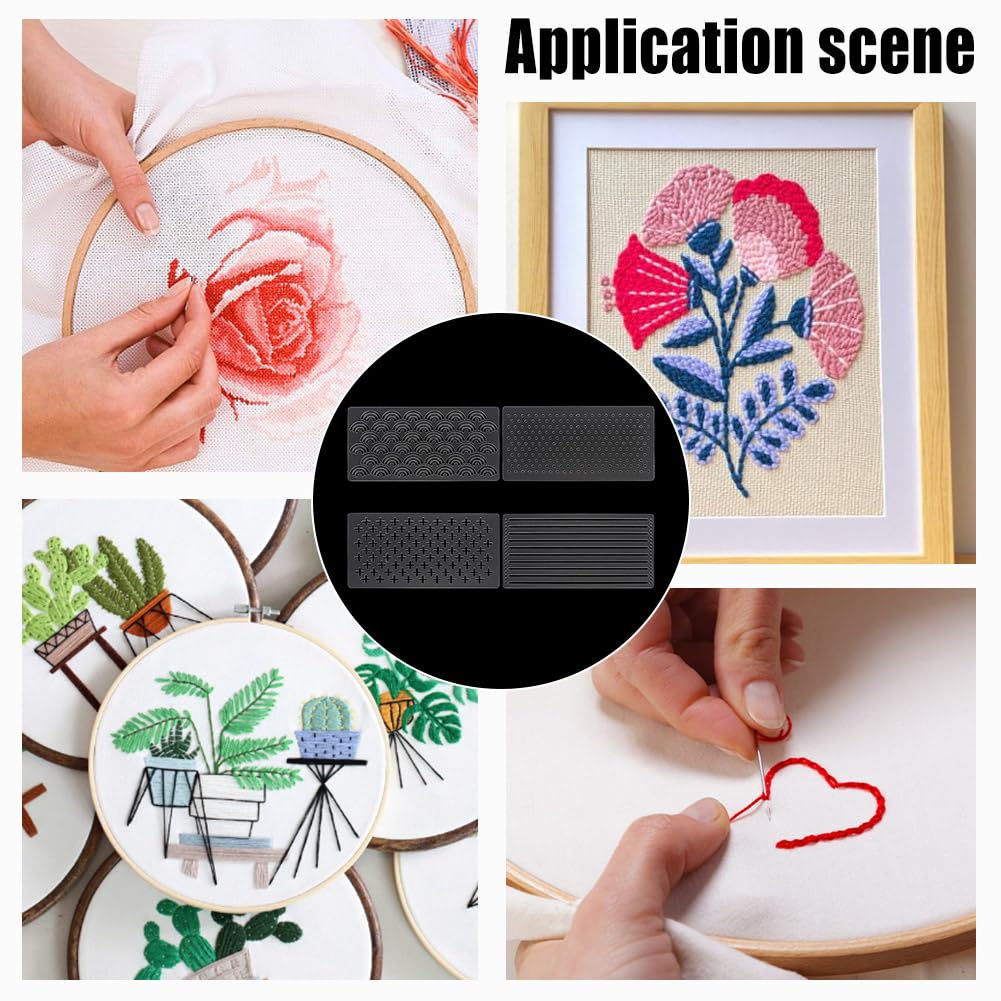 4 stencil personalizzati in acrilico trasparente Sashiko, 10 x 20 cm, modello per ricamo, strumento per trapuntatura, stencil da disegno, per trapuntatura a mano e ricamo