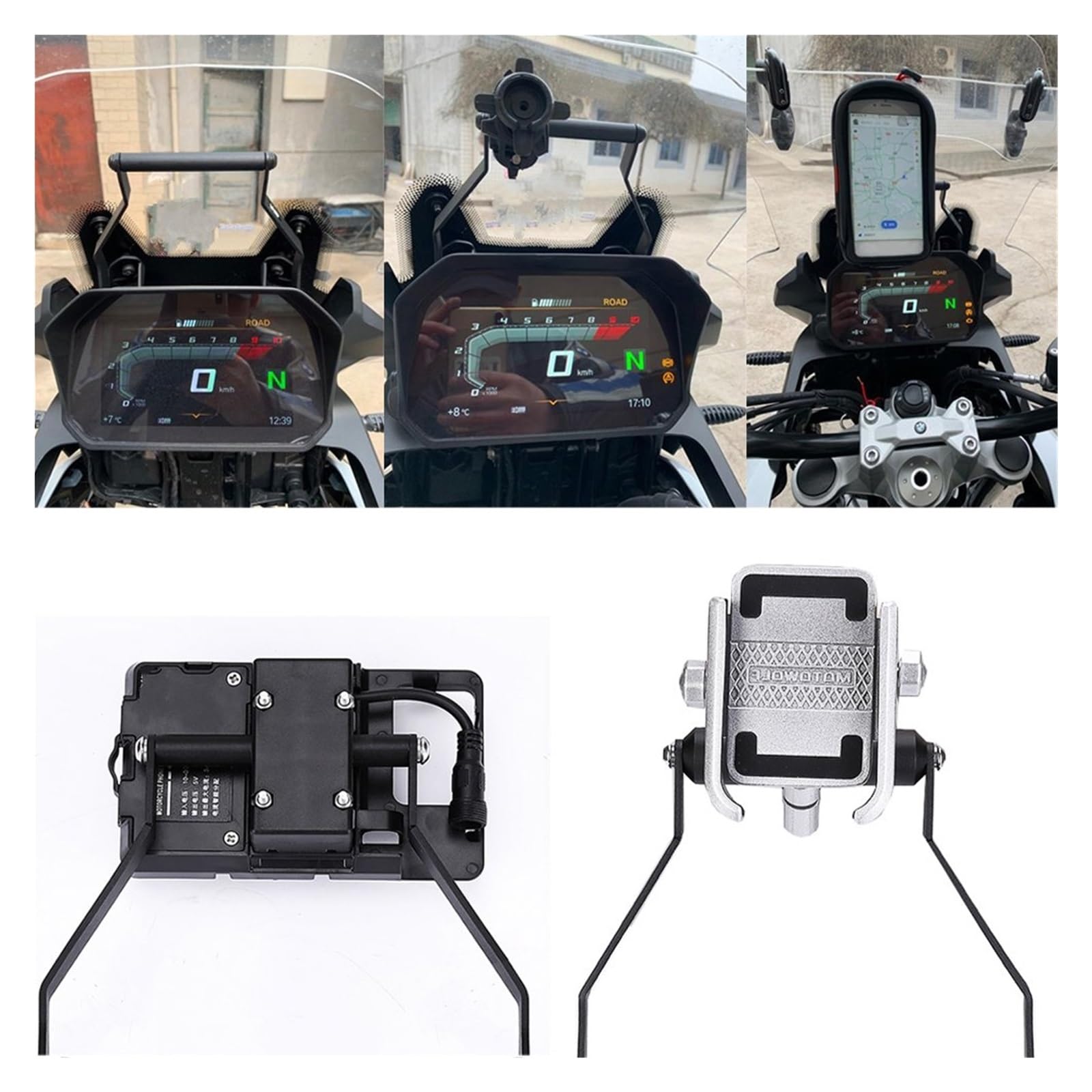 Moto SoporteGPS Suporte Telemóvel Moto Soporte De Navegación GPS para Motocicleta F750GS F850GS Soporte De Barra Frontal Soporte De Carga para Teléfono Móvil Reemplazo Soporte GPS