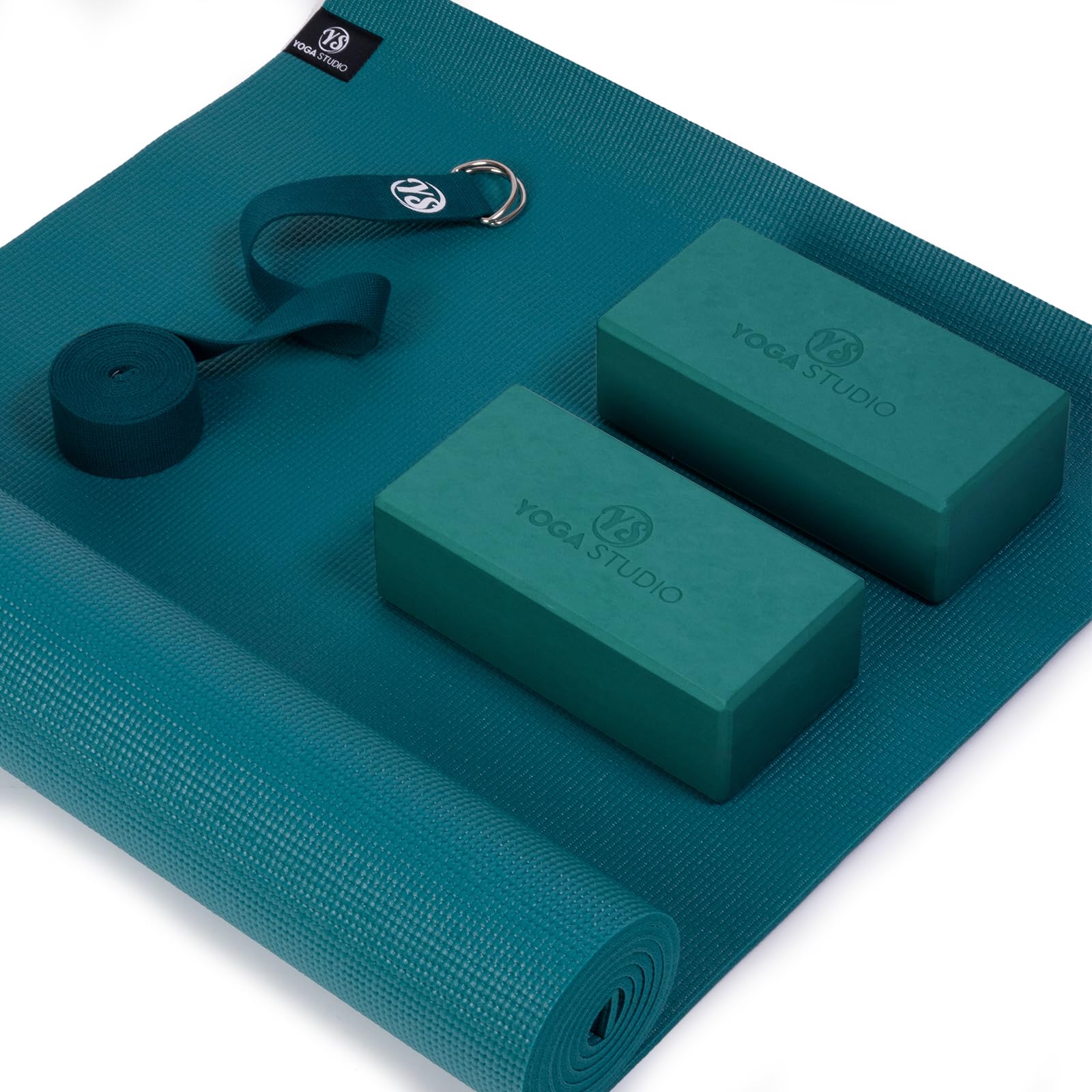 Yoga Studio OEKO-TEX Starter Yoga Set, Yogamatte, 2 x EVA Yoga Steine und Yoga Gurt für Zuhause, Fitnessstudio, Yoga Training
