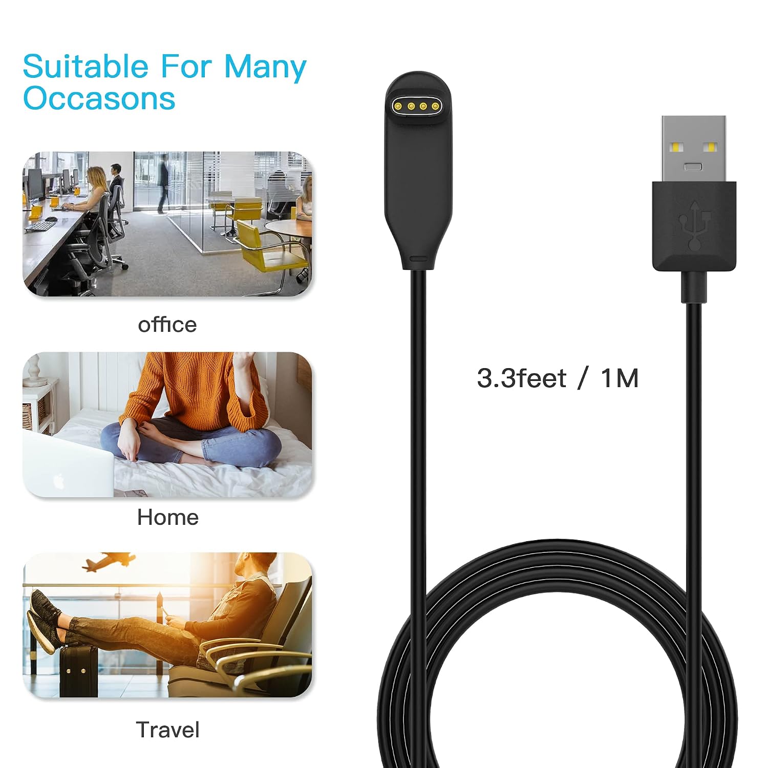 AWINNER 𝐔𝐩𝐠𝐫𝐚𝐝𝐞𝐝 Compatible for Garmin Watch Charger Cable (2 Pack)