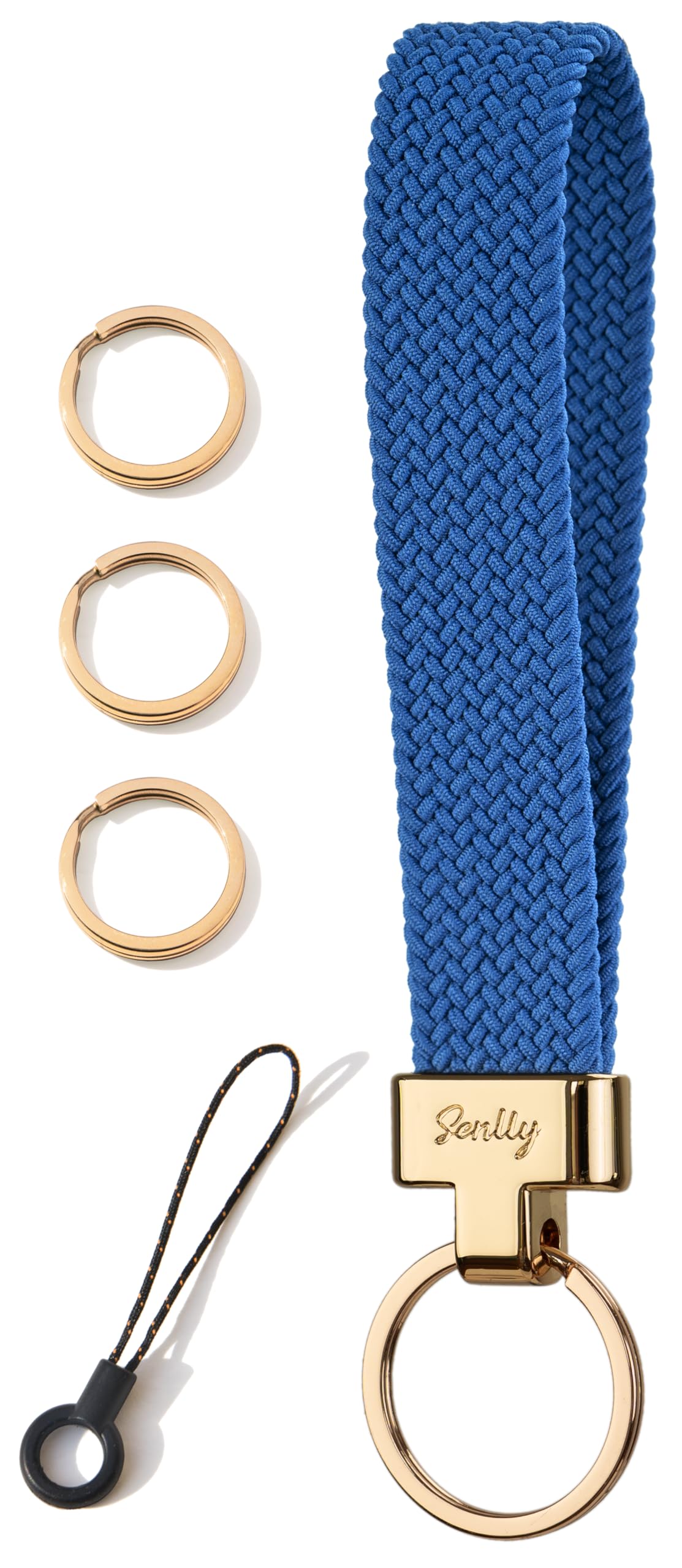 Senlly Unisex R102 Atlantic Blue Wristlet Lanyard, Stretchy Keychain Holder, Original Elastic Anti-Drop Design Keyring