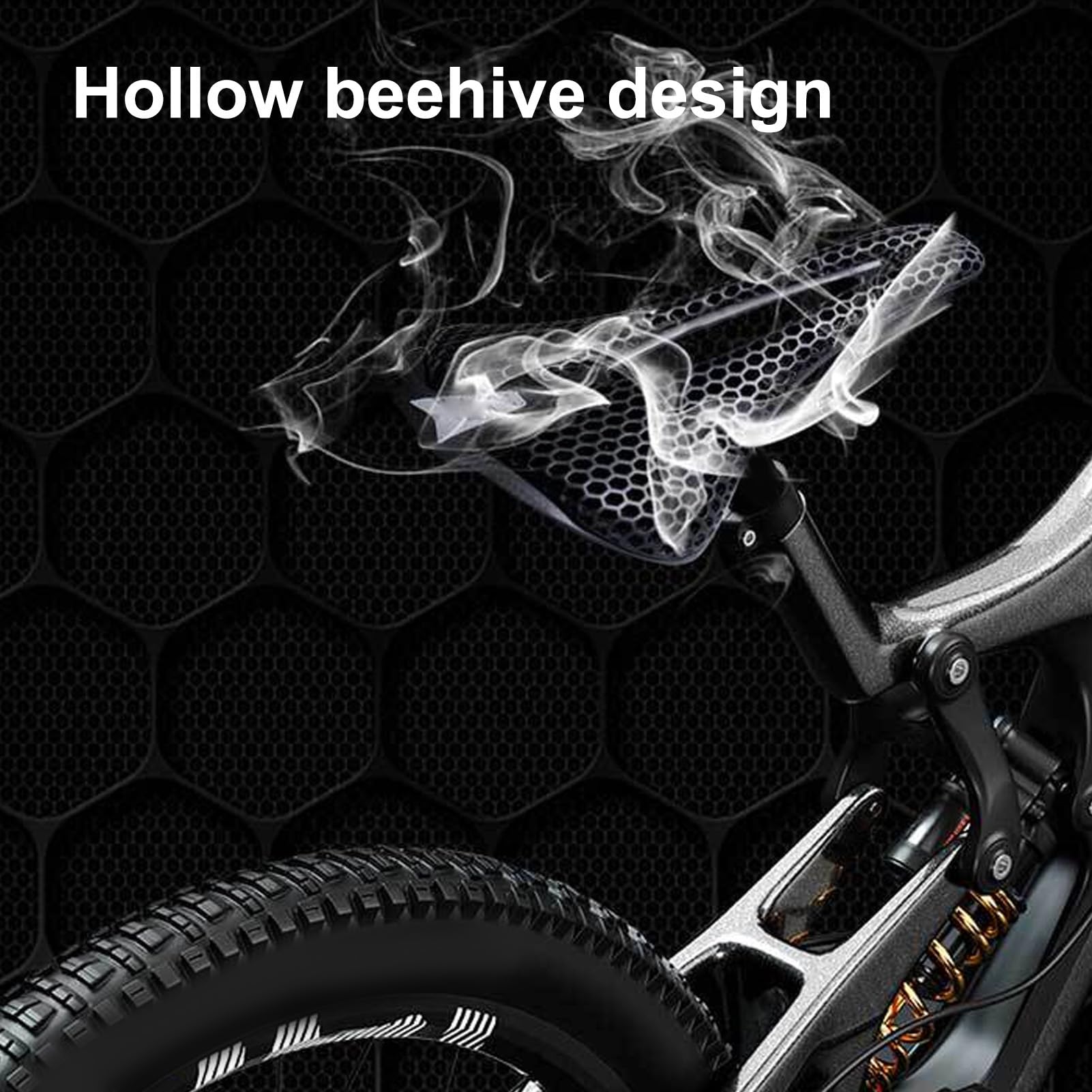 Siodełko Rowerowe z Włókna Węglowego z Nadrukiem 3D, Oddychająca, Wodoodporna, Lekka Poduszka Unisex, Siodełko do Roweru Szosowego o Strukturze Plastra Miodu do Rowerów MTB, BMX