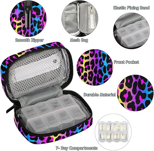 Miniatura 10 de Pastillero de camuflaje de camuflaje Forest Tree, organizador de viaje para píldoras semanales de 7 días, lindo y compacto, contenedor de vitaminas,