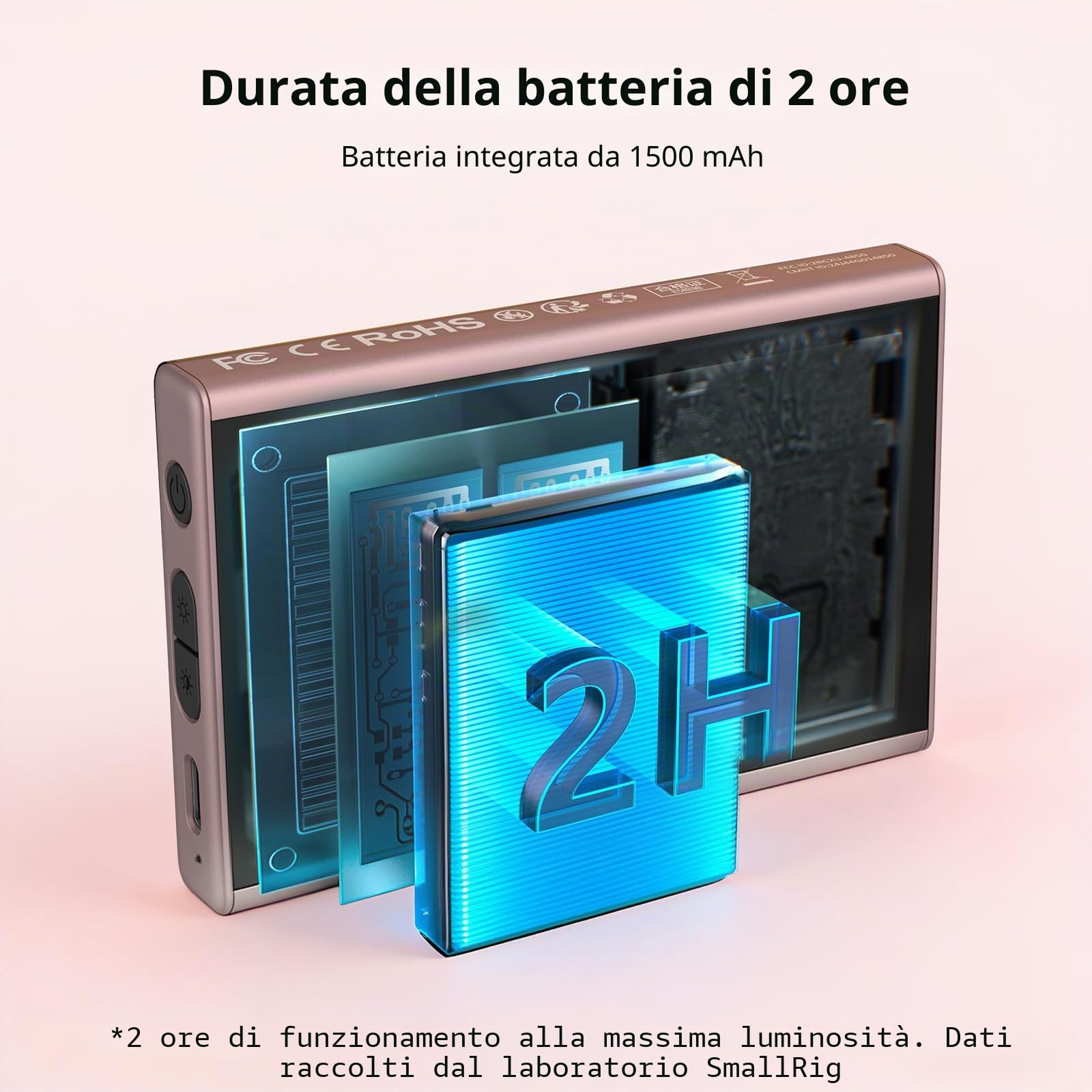 SmallRig Schermo monitor rosa per telefono con controllo wireless, registrazione wireless 1080P, monitor video magnetico per MagSafe per iPhone, per vlog - 5746