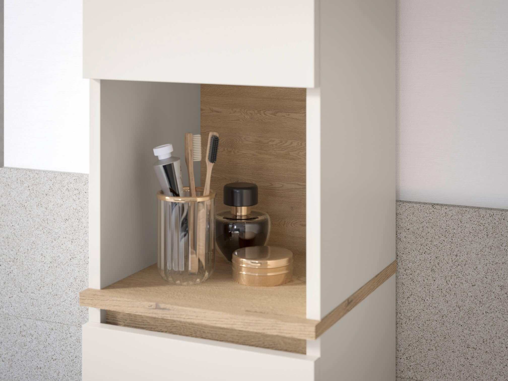 moebel-dich-auf Londres Badezimmer Hochschrank Kaschmir