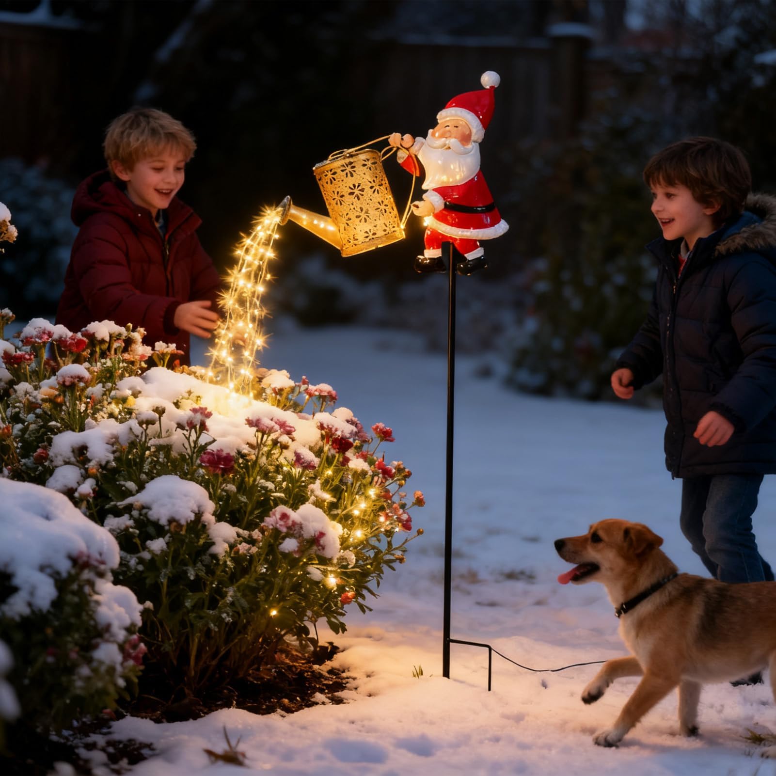 Luci Natalizie per vialetti, Lampada da Terra di Babbo Natale, Decorazione per Il Giardino.