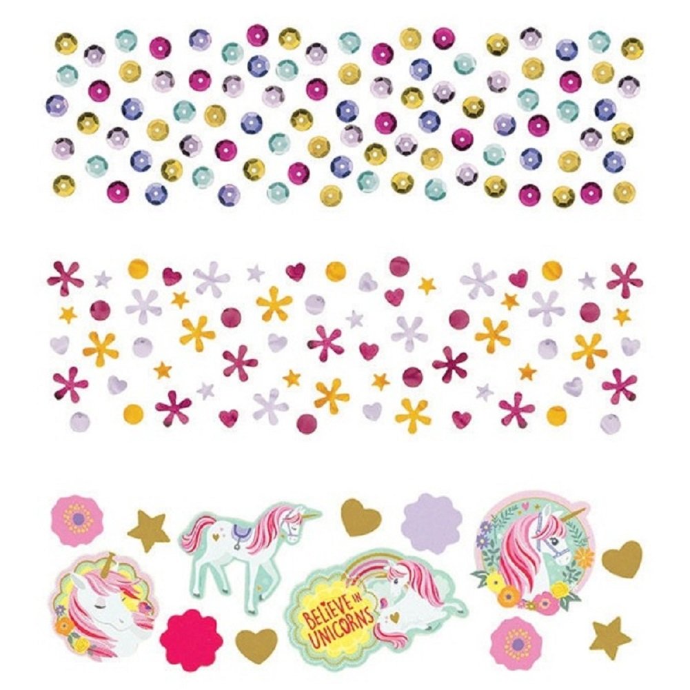 Confettis licorne magique lot de 4 unités pour décoration festive