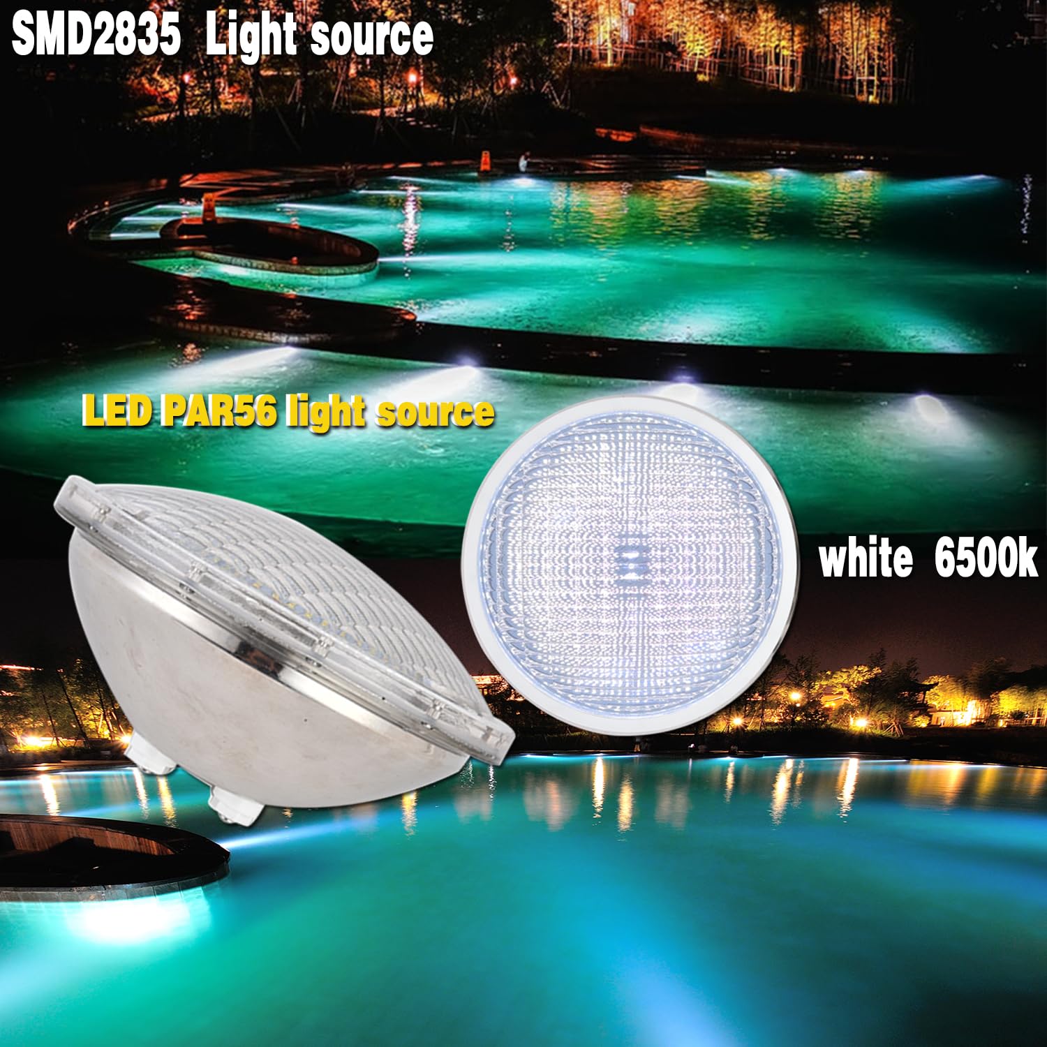 BARCELONA LED Faretto LED per piscina sommersa PAR56 24W 12V AC, luce bianca potente, IP68 impermeabile, risparmio energetico, illuminazione sicura e duratura per piscine fontane