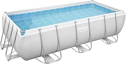 Bestway Power Steel Ersatz Frame Pool ohne Ersatz Frame Pool 404 x 201 x 100 cm, lichtgrau, eckig