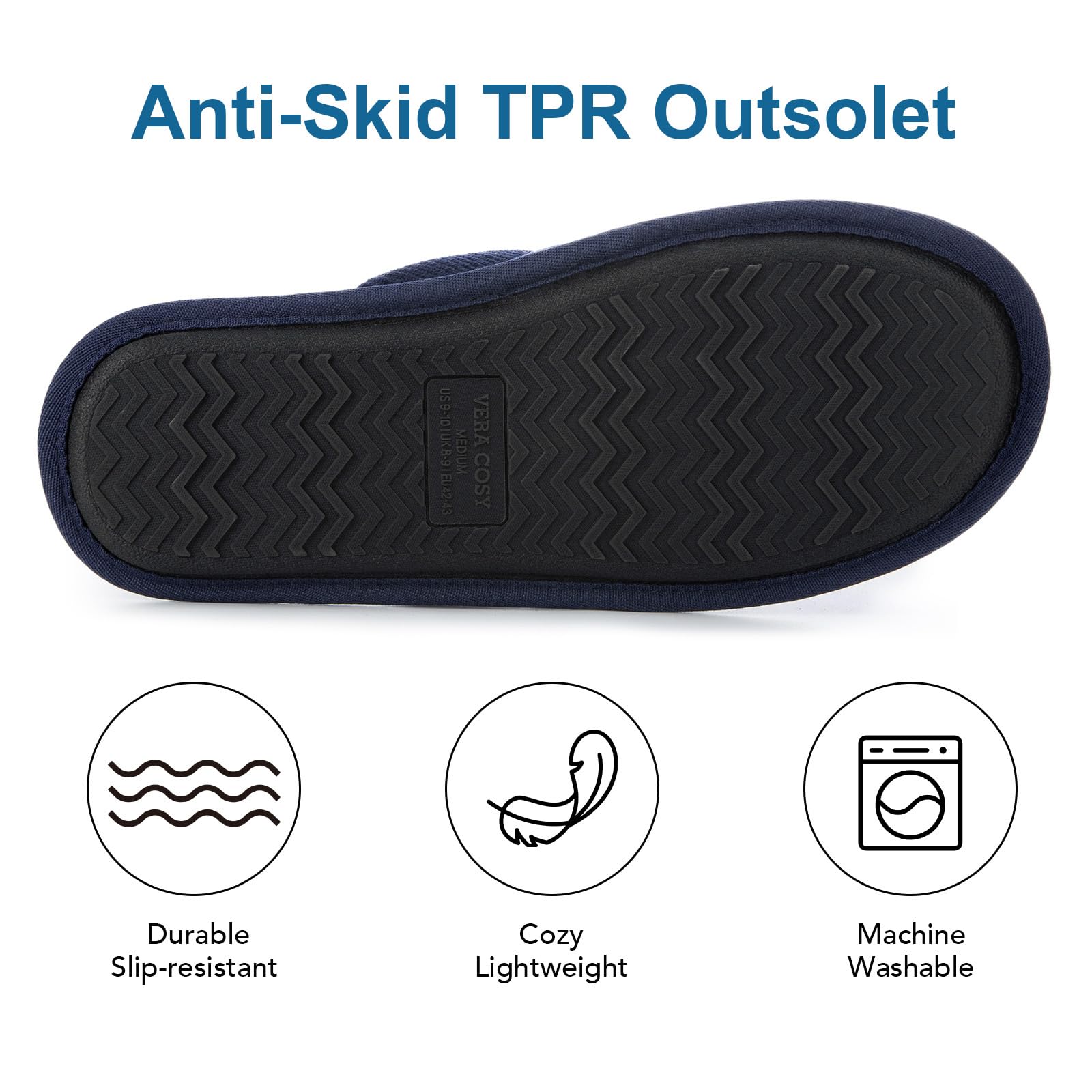 VeraCosy Pantuflas Suaves y Transpirables de Espuma con Memoria para Hombre para Interior y Exterior