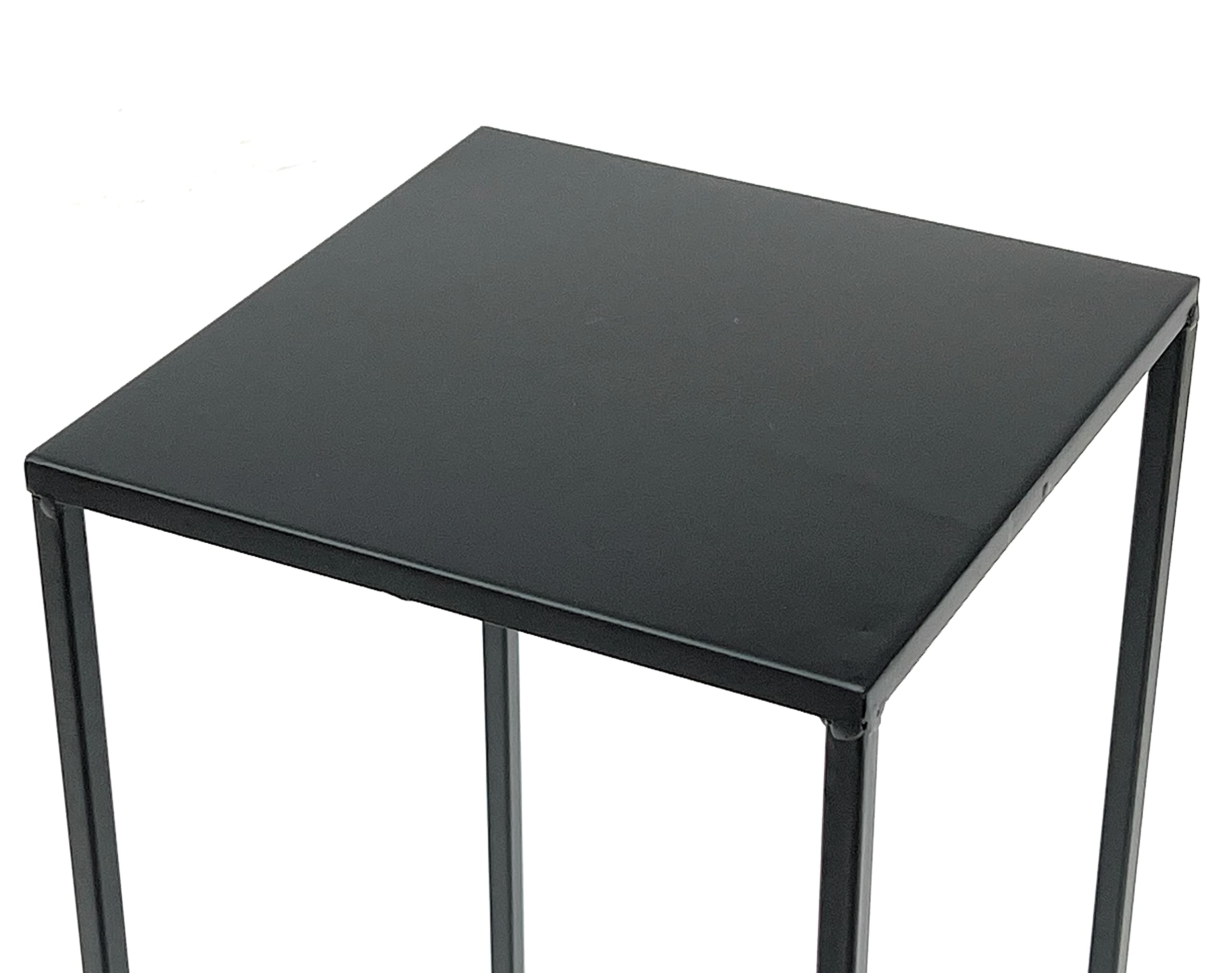 DanDiBo Tabouret à fleurs en métal noir, rectangulaire, 50-70 cm, table basse 96315 avec colonne de fleurs, support moderne pour plantes (70 cm)