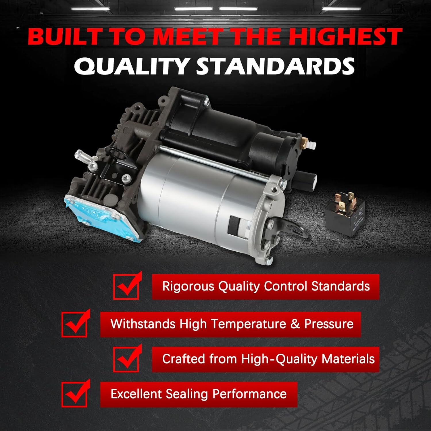 Air Suspension Compressor Pump Compatible with 2013-2015 GL450 X166 GL350 GL450 GL550 GL63 AMG OE 1663200104