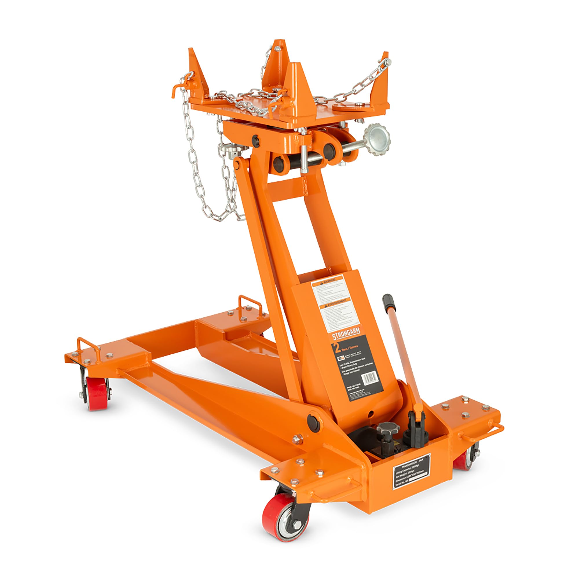 【happiest 】2A261 Strongarm 2 Ton Transmission Jack - Low Profile Manual Hydraulic