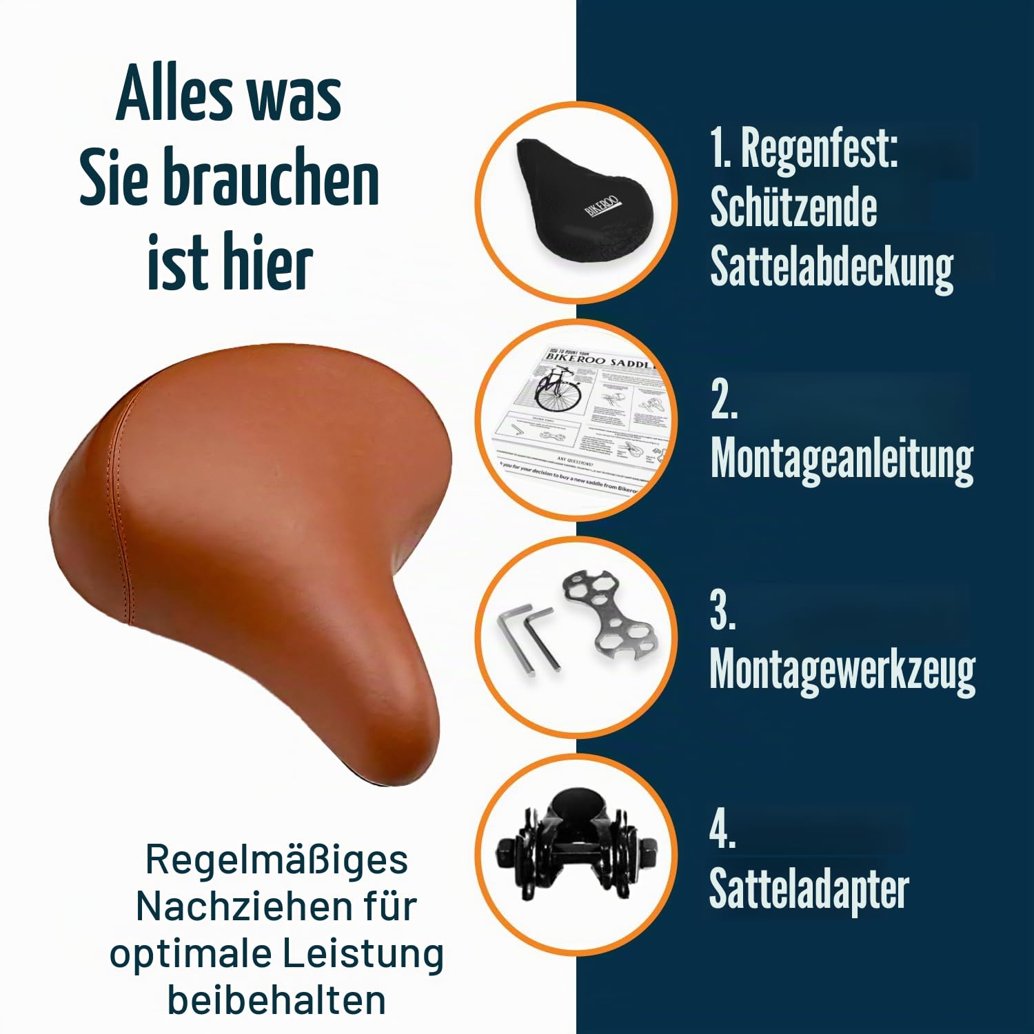 Der bequemste Fahrradsattel Cruiser Fahrradsitz Bikeroo Extra Breit [Elegant und Weich] Ausgezeichneter Ersatz Fahrradsattel für Damen und Herren mit Polsterung