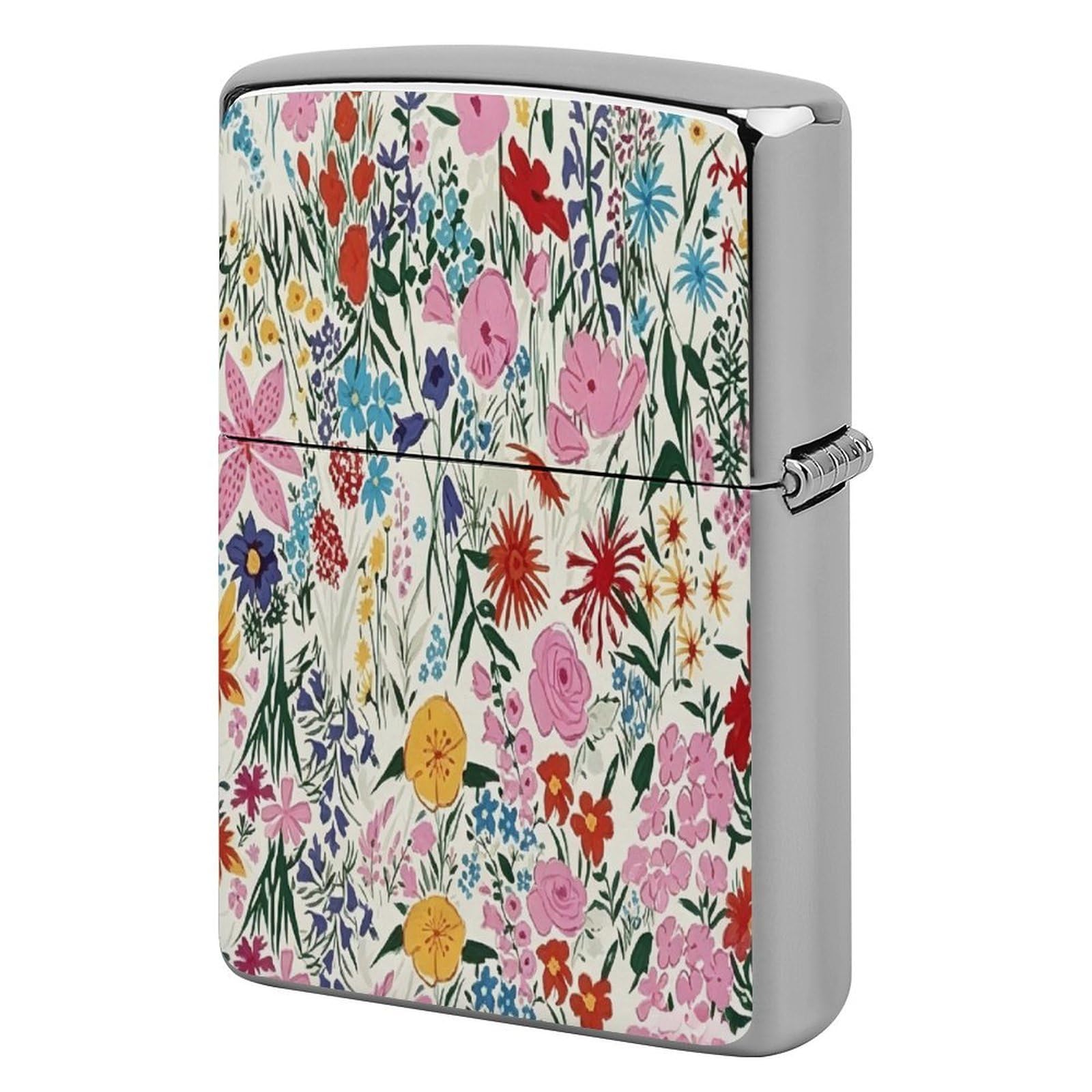 Btcowzrv Style Wildflower Art Floral Metal Lighter Case Sleeve Cover Holder
