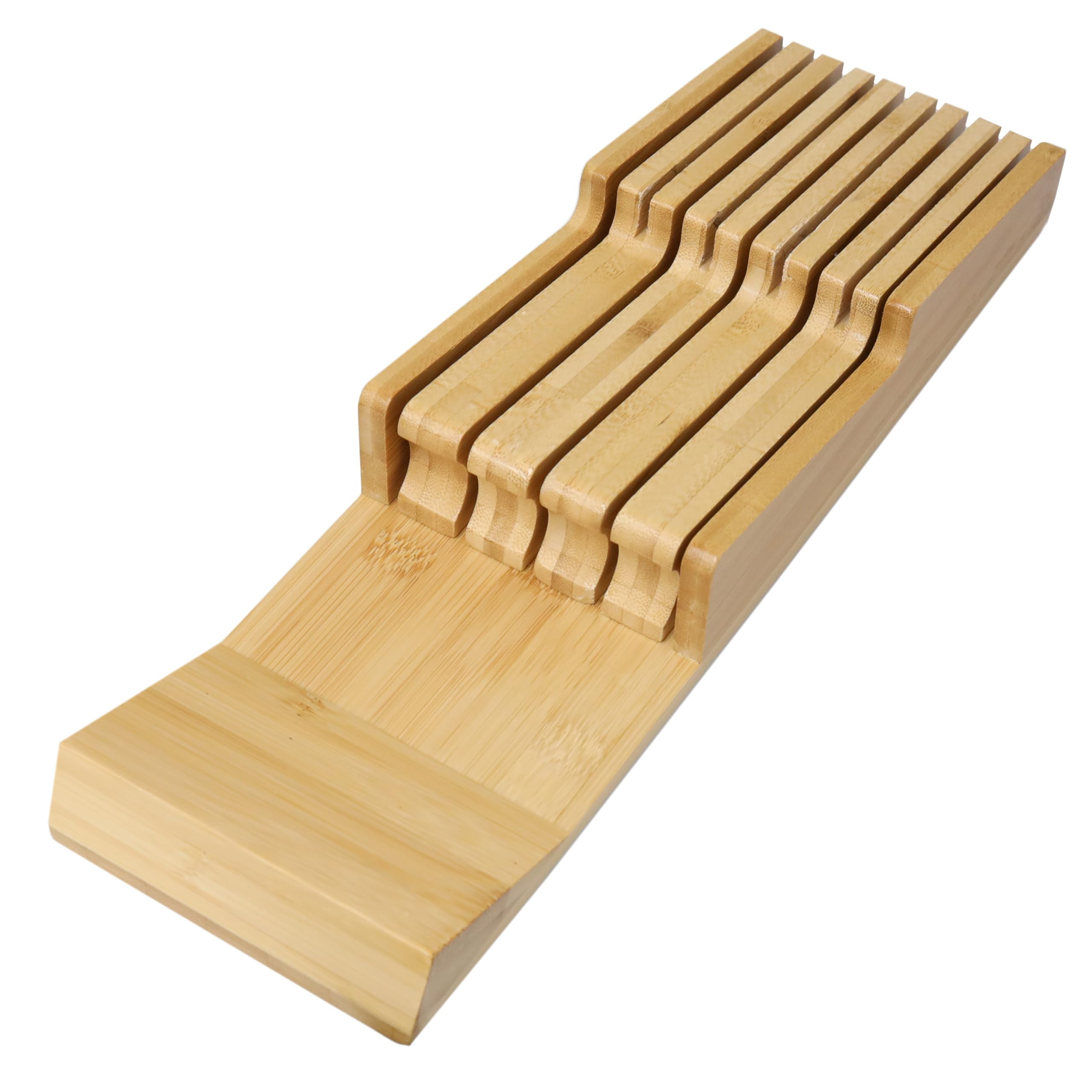 RoyalHouse Bamboo In-Drawer Knife Block,Knife Block without Knives, Fit for 9 Knives, Perfect for Home and Chefs, Premium Knife Holder, Gifts, Housewarming