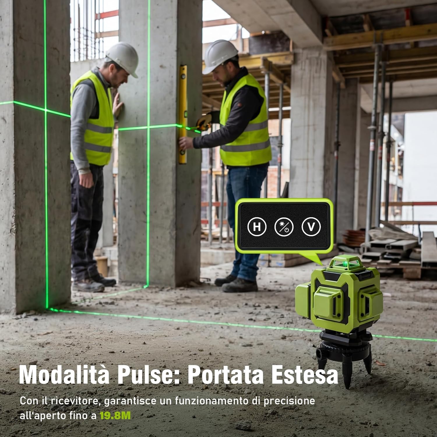 STANEW Livello Laser Verde Autolivellante 16 Linee 4×360° 4D, per Costruzioni e Ristrutturazioni (Kit livella laser)