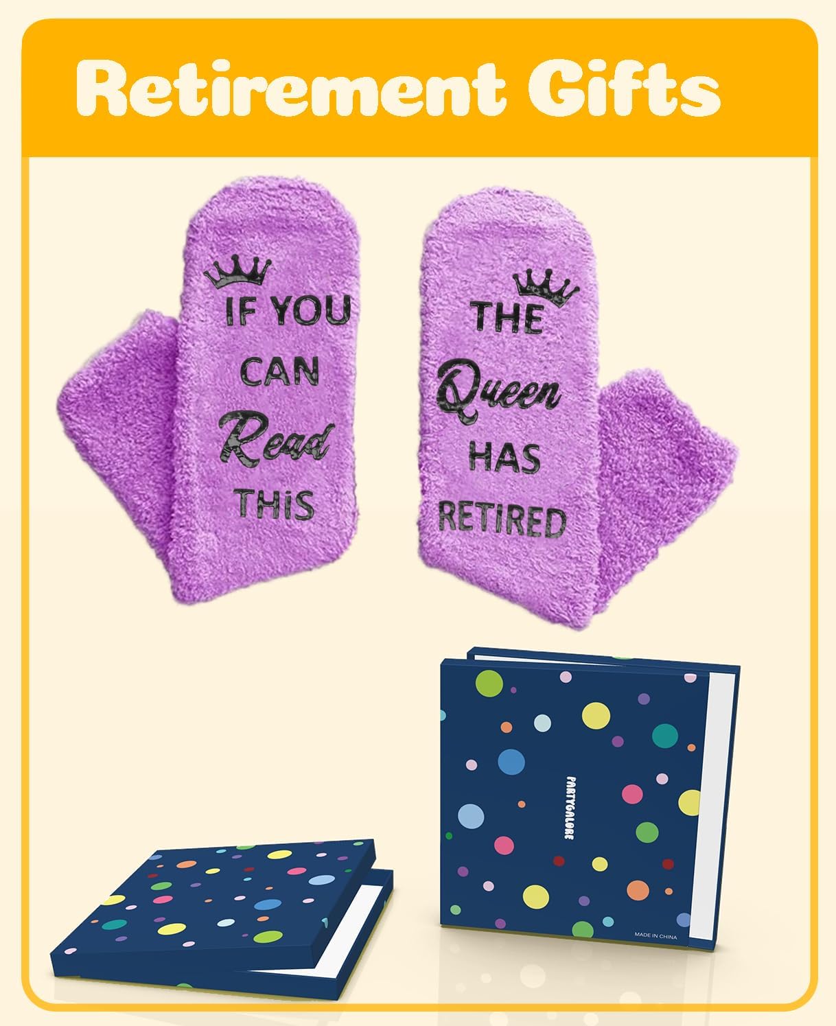 Retirement Socks for Women, Unique Retirement Gift Idea for Woman, Retired Funny Socks Retired Queen Gifts Purple - Image 3