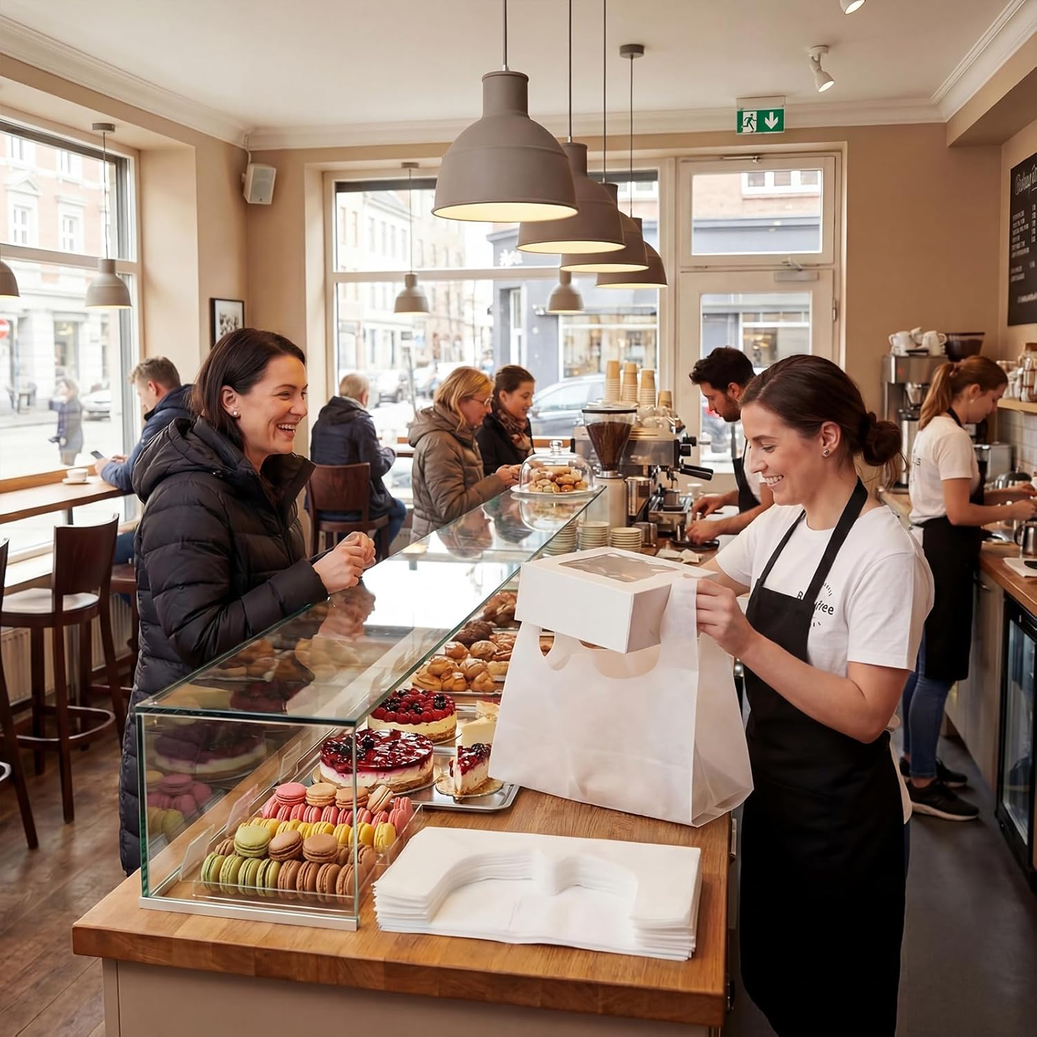 60 Pcs Take out Bags Bulk with Cardboard Bottom and Soft Handles Half Tray Catering Bags 14" x 11.5" x 5" Catering Boxes for Shopping, Business, Carry out, Restaurant