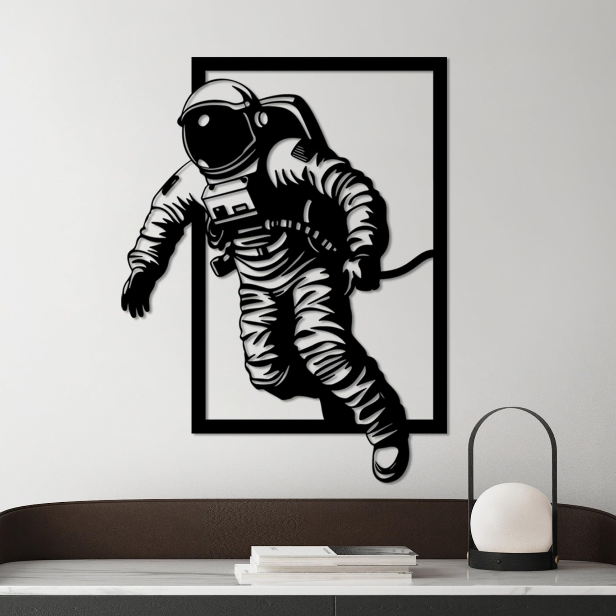 Décoration murale en métal noir 69 x 52 cm affichage art moderne