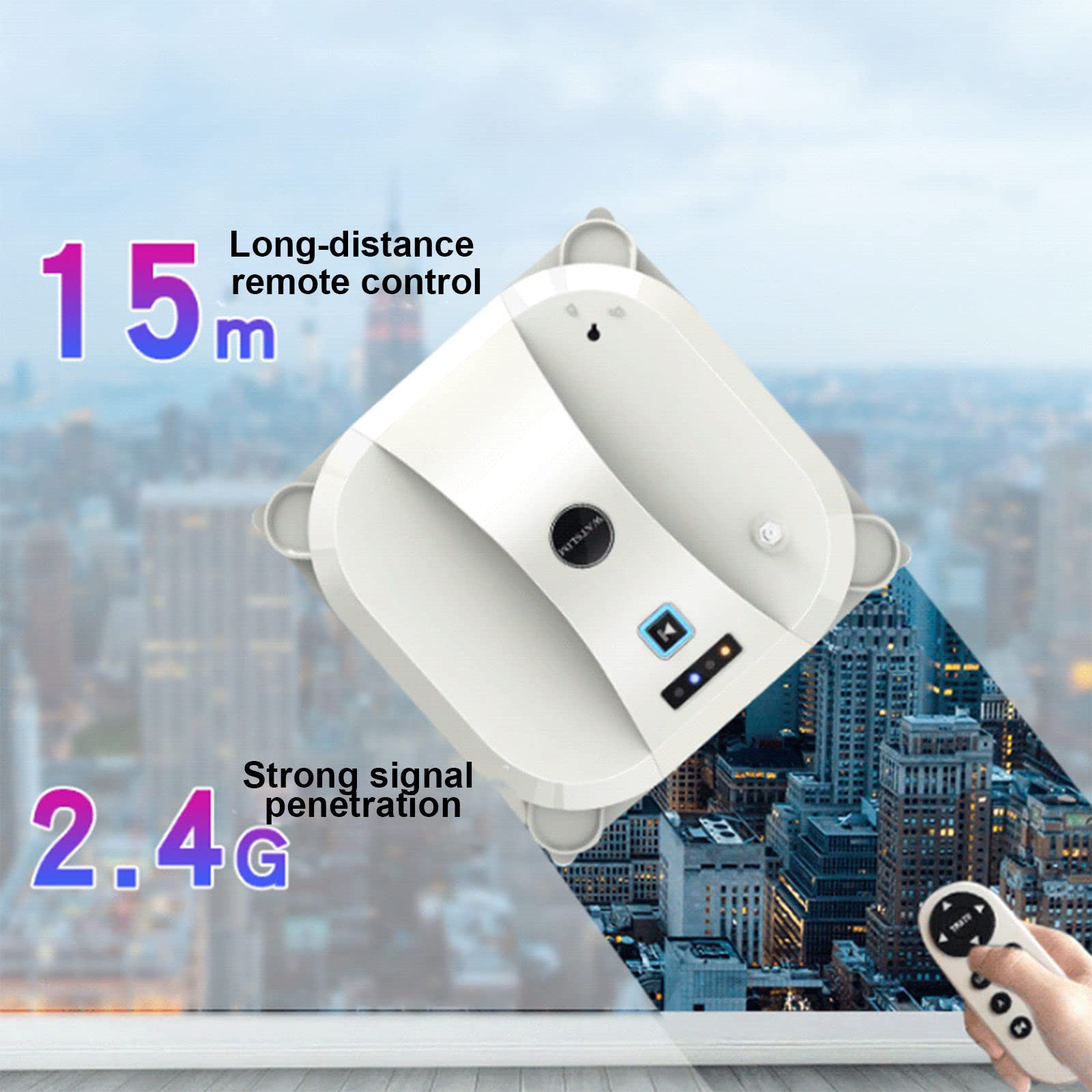 Robot aspirapolvere per Pulizia finestre, Robot lavavetri - AI Smart Systerm|3 modalità di Pulizia|Antiscivolo, per finestre Alte, Vetro, Piastrelle, Pulizia del Bagno