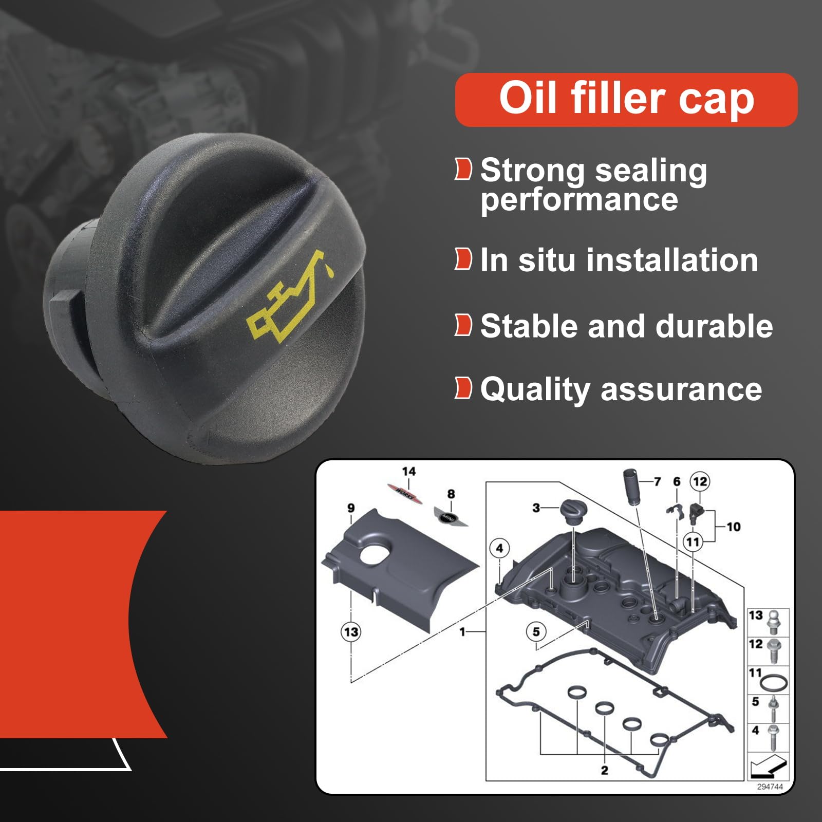 Parts# 11127560481 Oil cap 1pc/pack HUUUGE-PARRRT Febi 46214 Oil