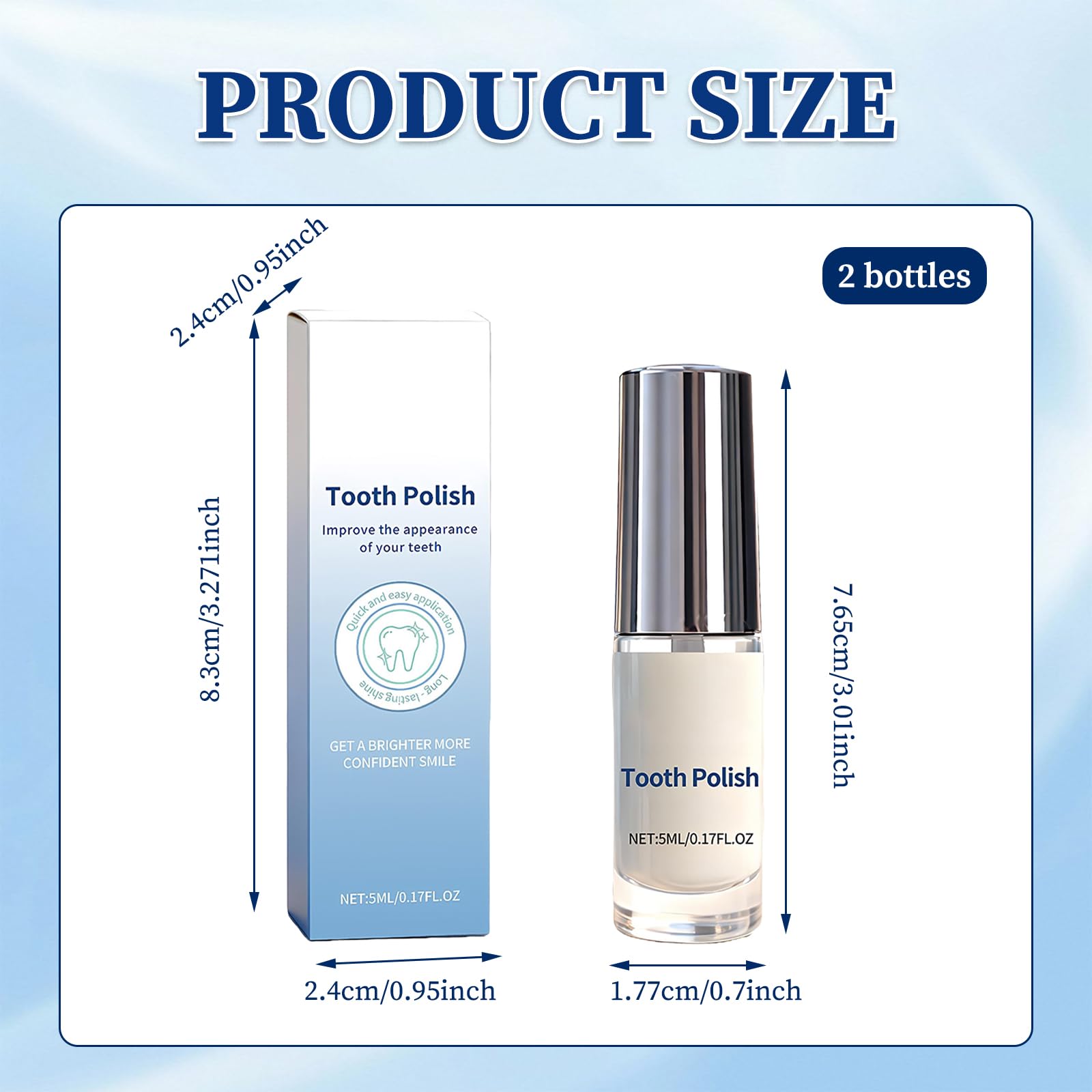 Smalto Per Denti Bianchi 5ml*2 - Tooth Paint, Formula Delicata Tooth Polish, Sbianca I Denti All'istante, Rimuove Le Macchie E Regala Un Sorriso Bianco E Naturalmente Radioso