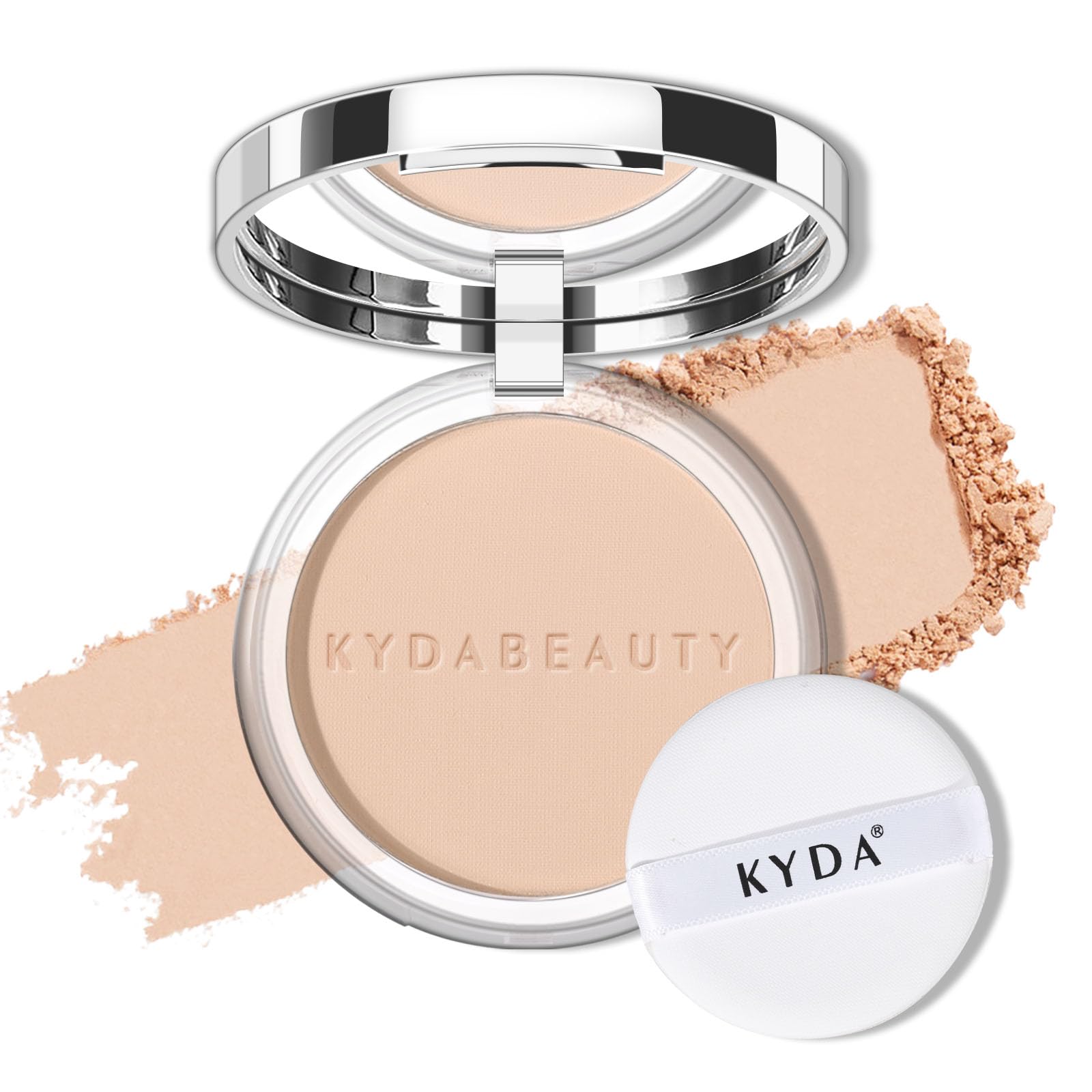 KYDA Mineral Powder SPF 35, 4-in-1 Pressed Mineral Powder, Matte Setting Powder with Concealer and Foundation, Lightweight Flawless Coverage, Skin Care Formula, LIGHT