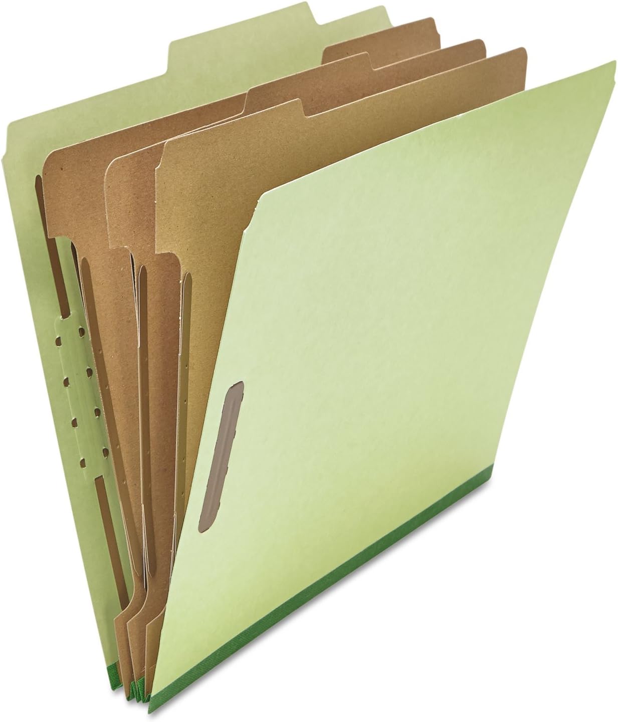 Universal UNV10291 8-Section 3-Divider Pressboard Classification Folders - Letter, Green (10/Box)