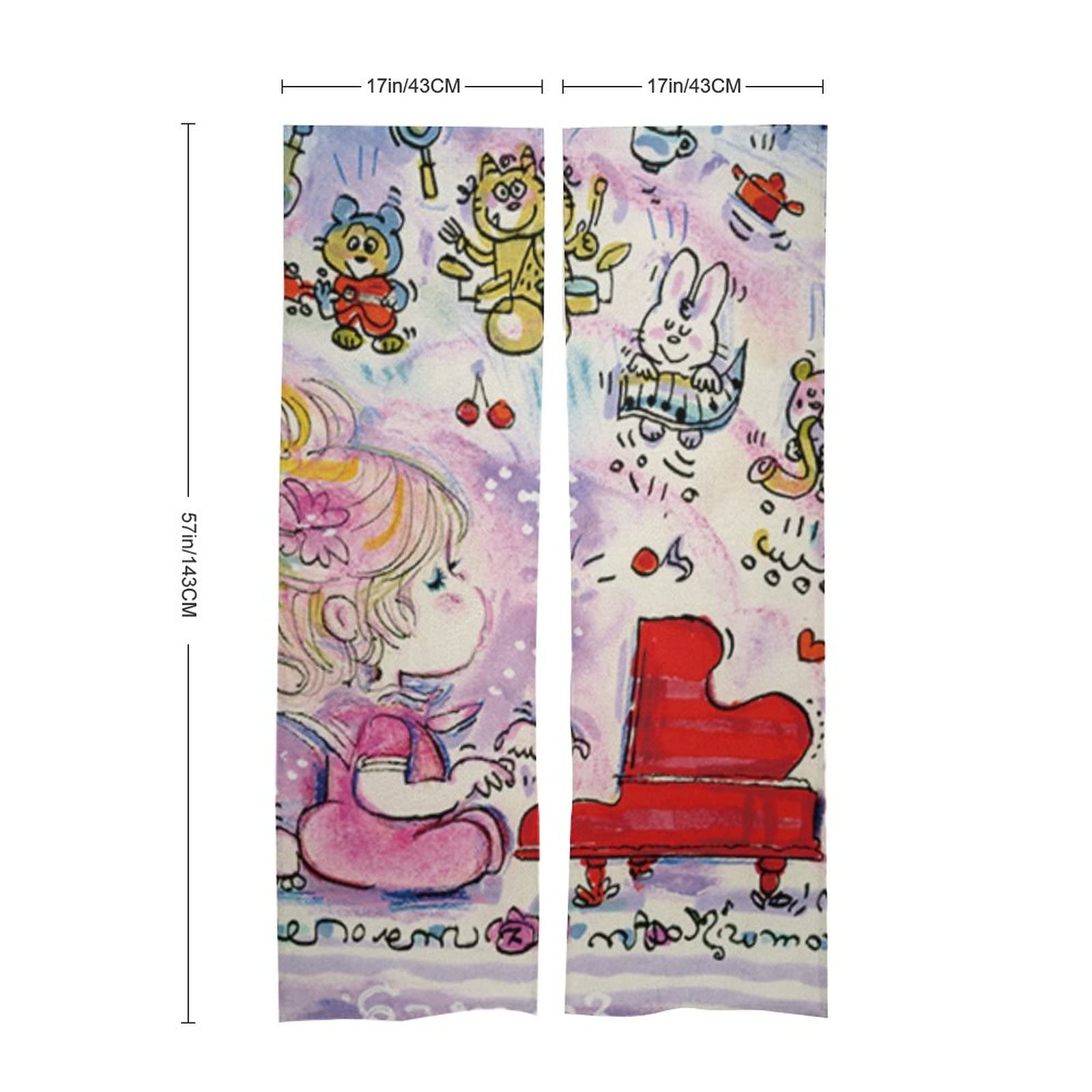 Amazon｜水森亜土 絵 (5) のれん 仕切り 目隠し 遮光 断熱 防寒