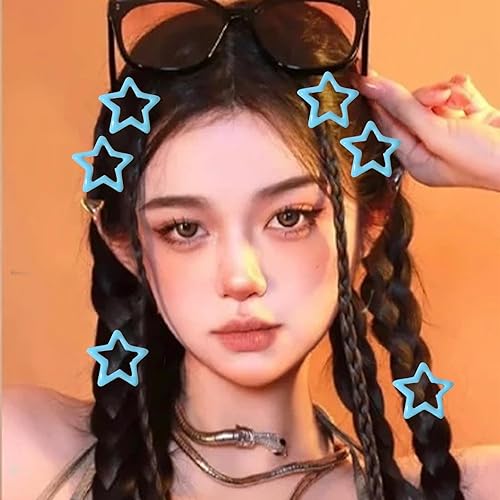 Miniatura 5 de Pinzas para el cabello Y2K, 20 unidades, para mujeres y niñas, pasadores metálicos para el cabello Y2K de los años 2000, antideslizantes, estrellas