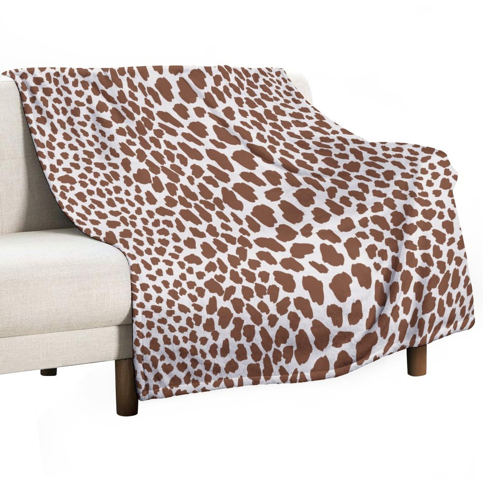 Couverture de lit polaire motif guépard 177x203cm au toucher peau de tigre soyeux