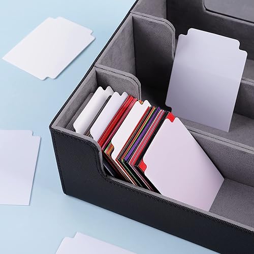 Miniatura 7 de 60 separadores de tarjetas intercambiables, separadores de tarjetas blancas con pestañas, caja de tarjetas en blanco, tarjetas divisoras de tarjetas