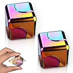 2 Pc Fidget Spinner Toys Cube Adults, Easter Basket Stuffers for Teens Metal EDC Cool Desk Gadgets Office Toys Small Anxiety Figette Sensory Toy, ADHD Tool Fingears Figet Stress Valentine Gift For Boy