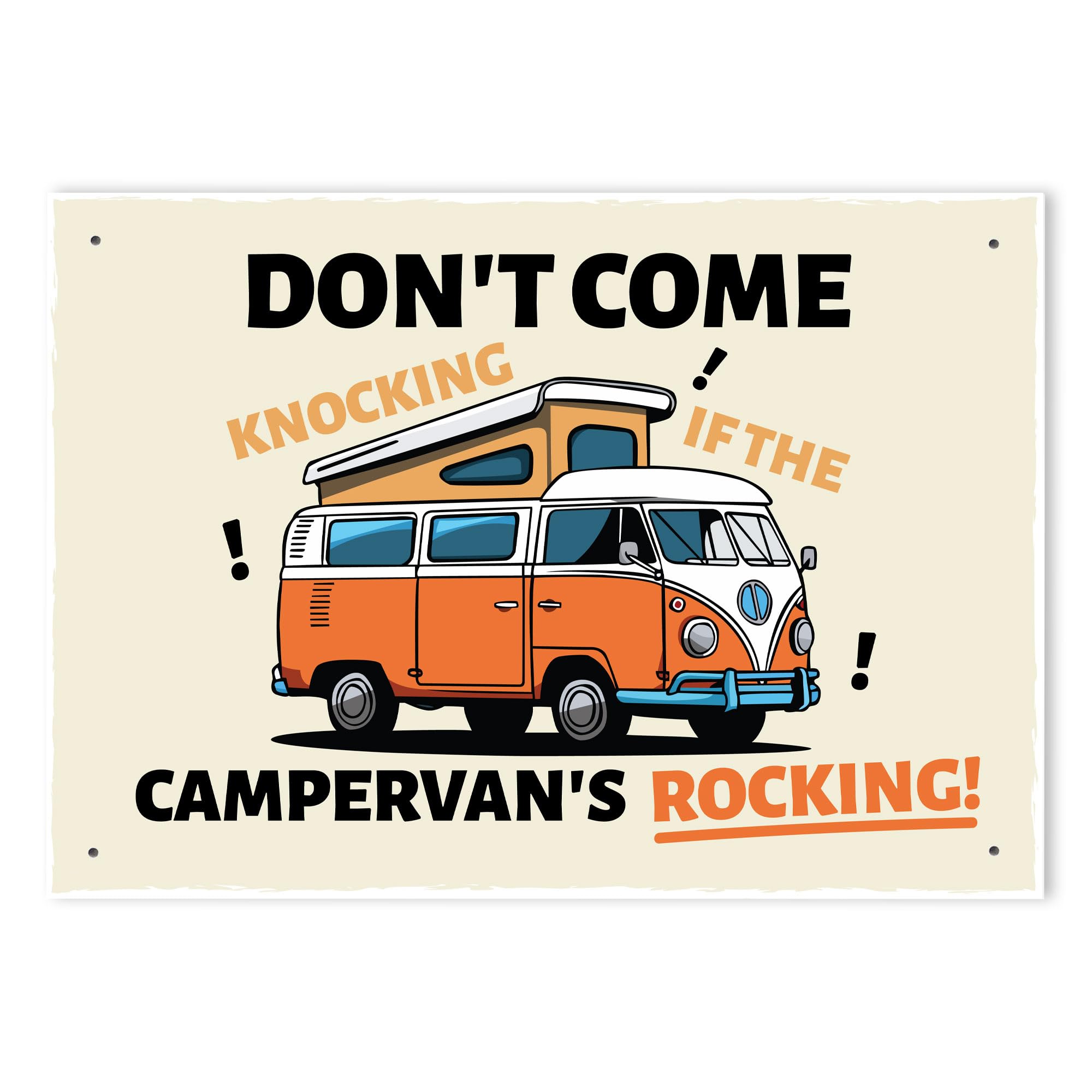 Red Ocean Funny Campervan Sign: Don't Come Knocking If It's Rocking - Gift for Him/Her, Decor and Accessories, Funny Home Gift for Men/Women