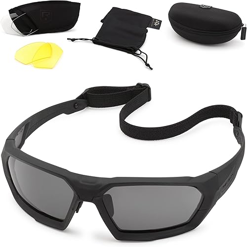 Revision Military ShadowStrike Deluxe Yellow Kit - Black - Anti-Fog, Tactical Military Ballistic and Eye Protection Sunglasses